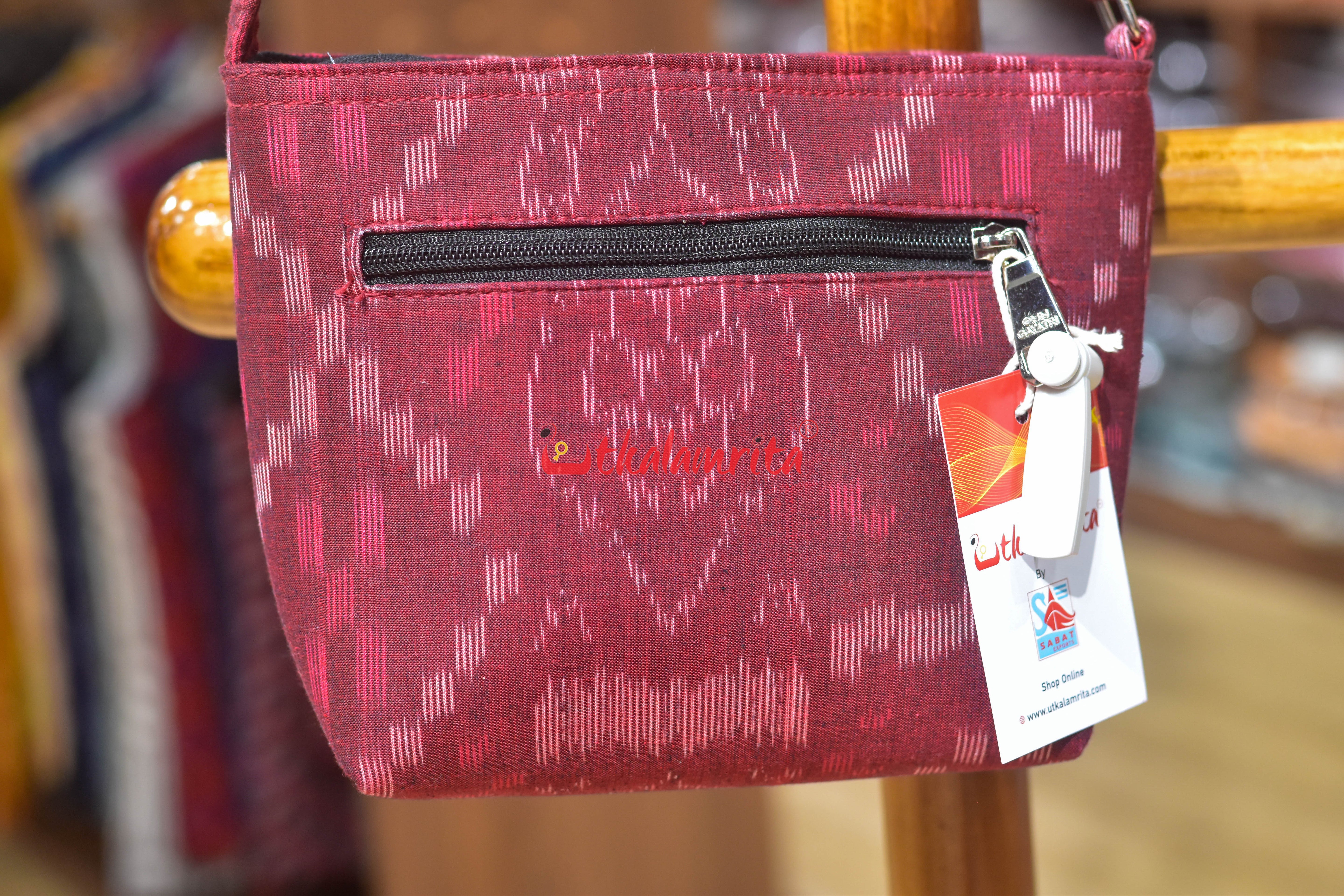 Maroon Tetris Small Sling Bag