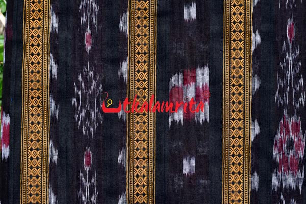 Black Pasapali With Flower Ikat (Fabric)