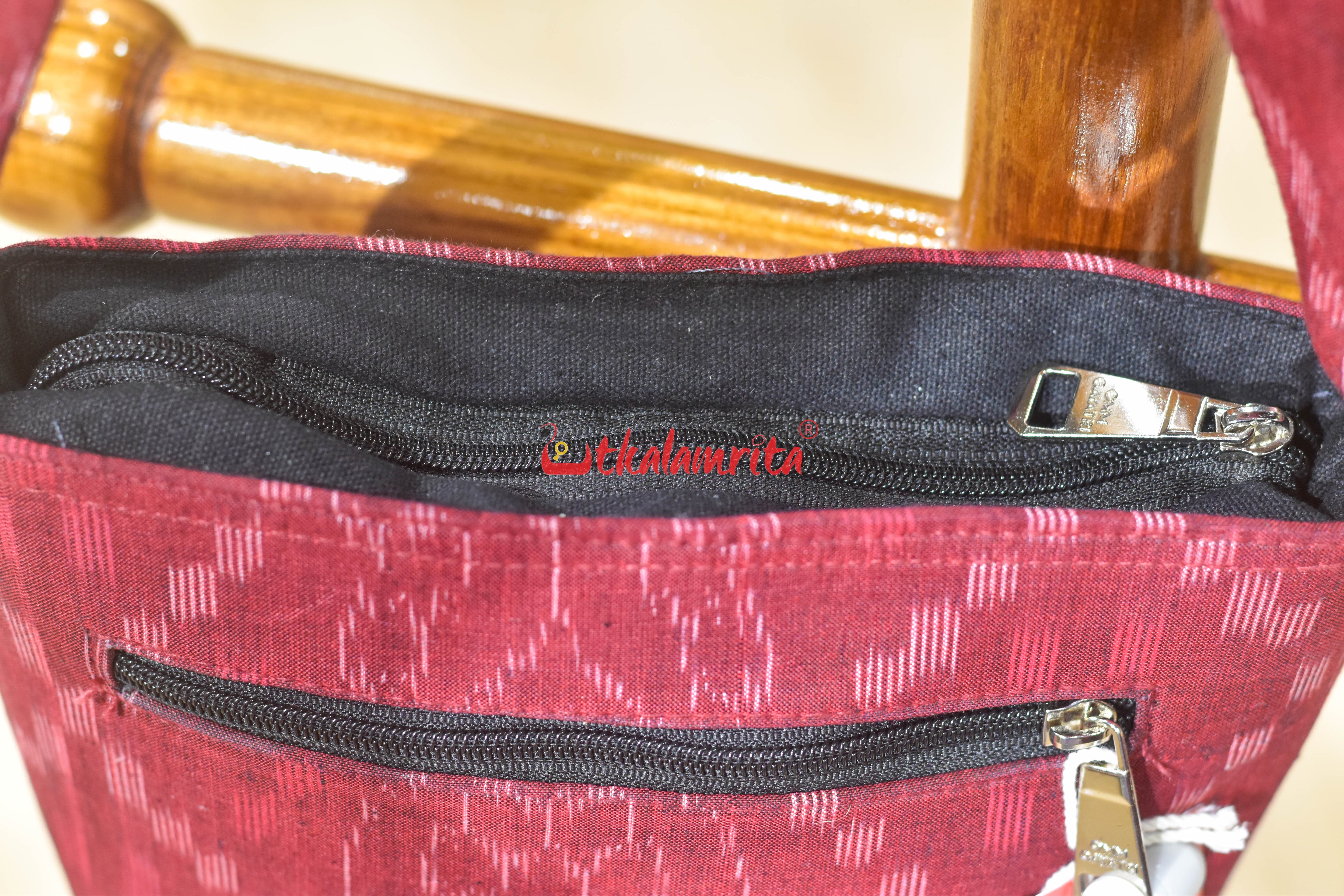 Maroon Tetris Small Sling Bag
