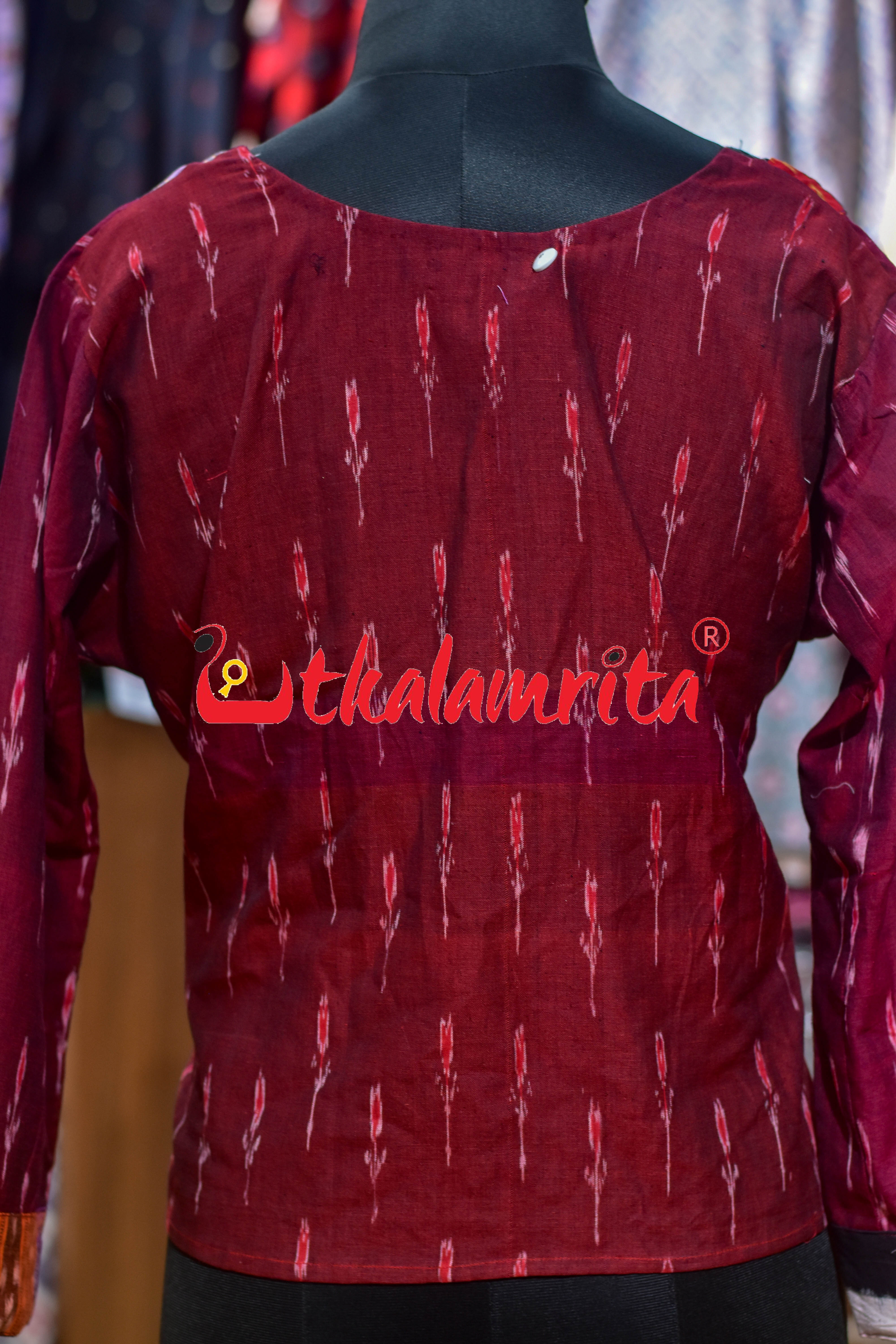 Maroon Labanga Designer (Ladies' Crop Top)