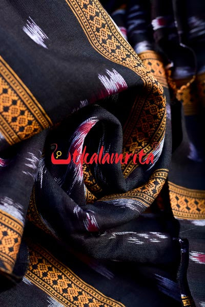 Black Pasapali With Flower Ikat (Fabric)