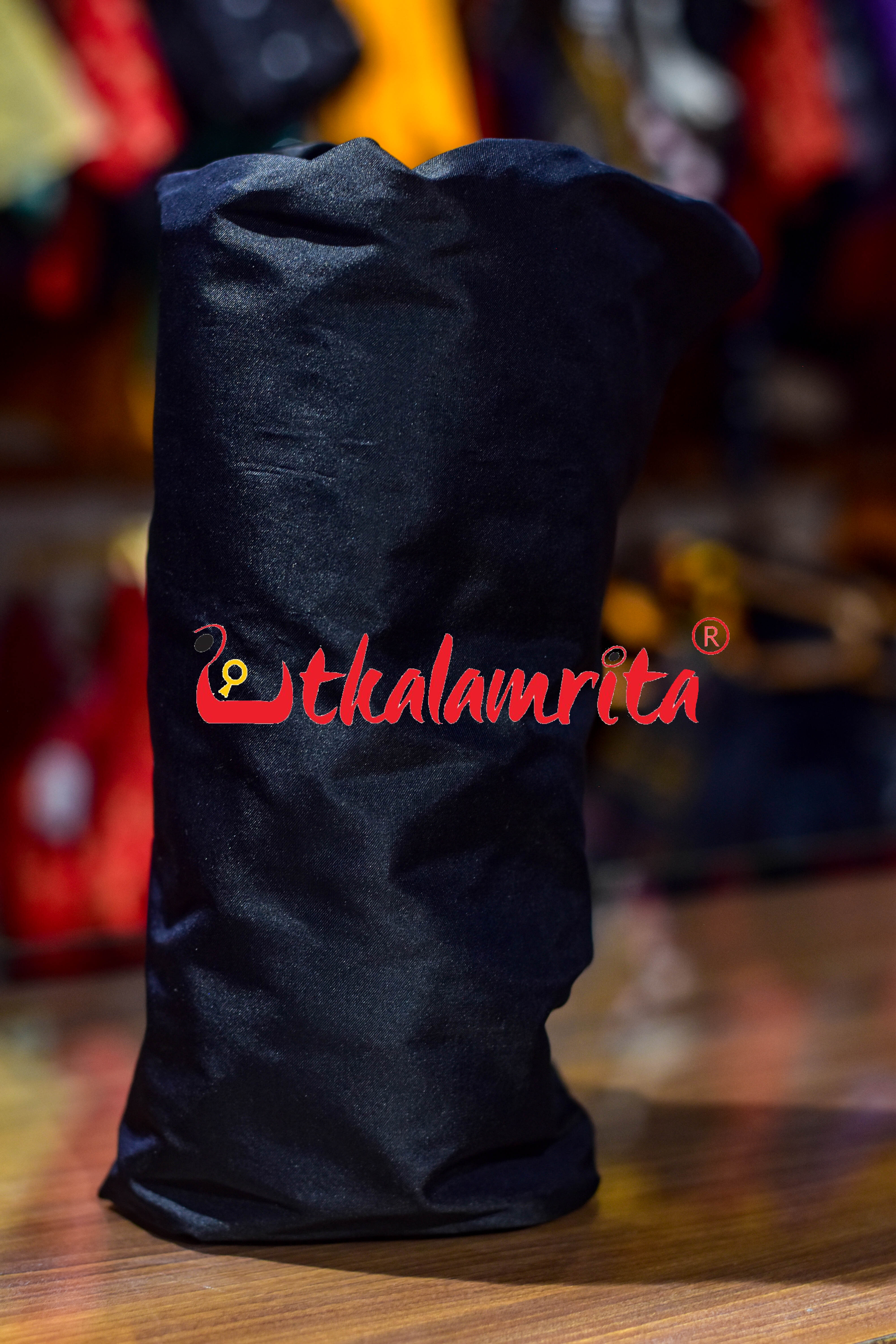 Black Plain Silk (Fabric)