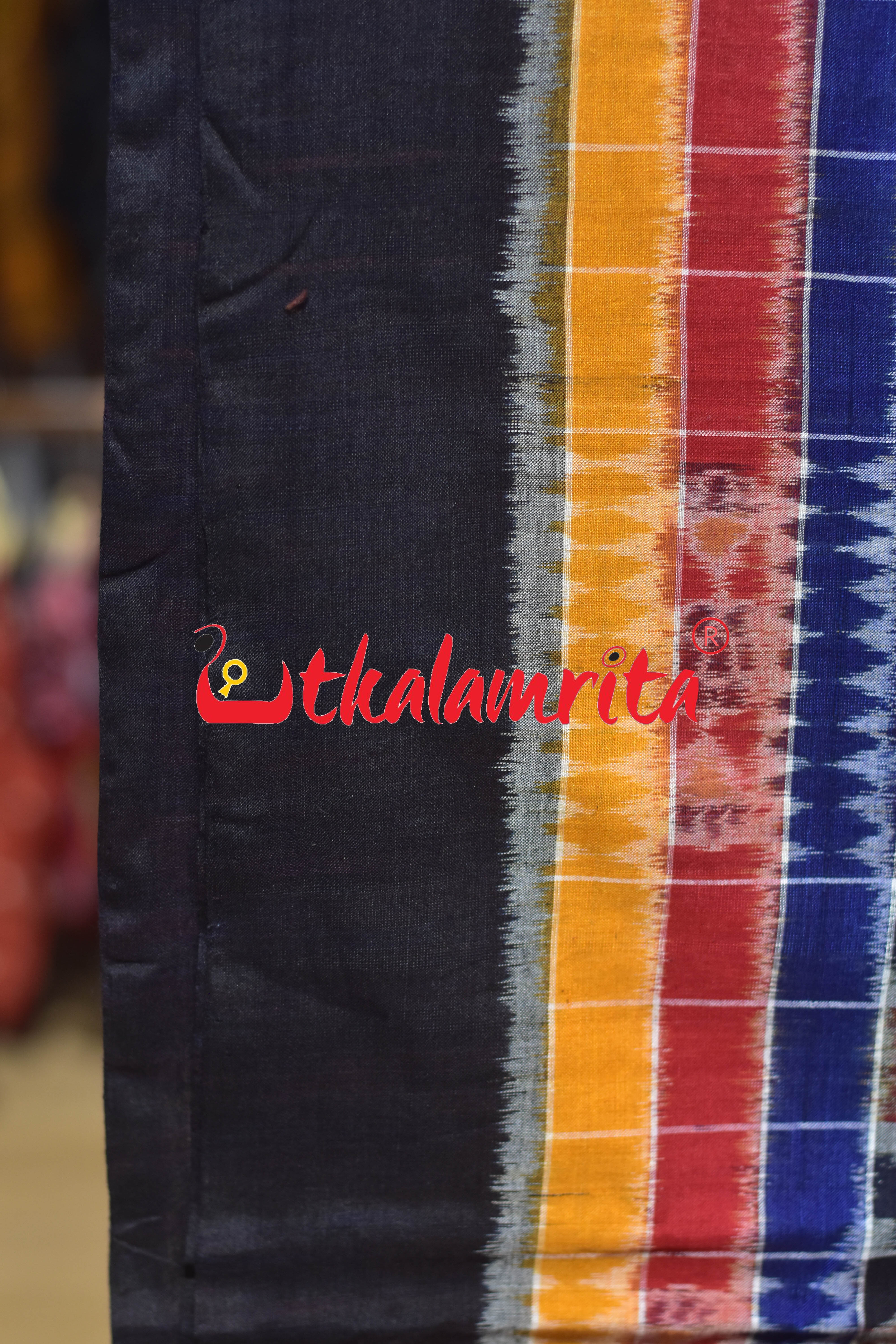 Blue Red Gaja Singha Utkala Lakhmi (Fabric)