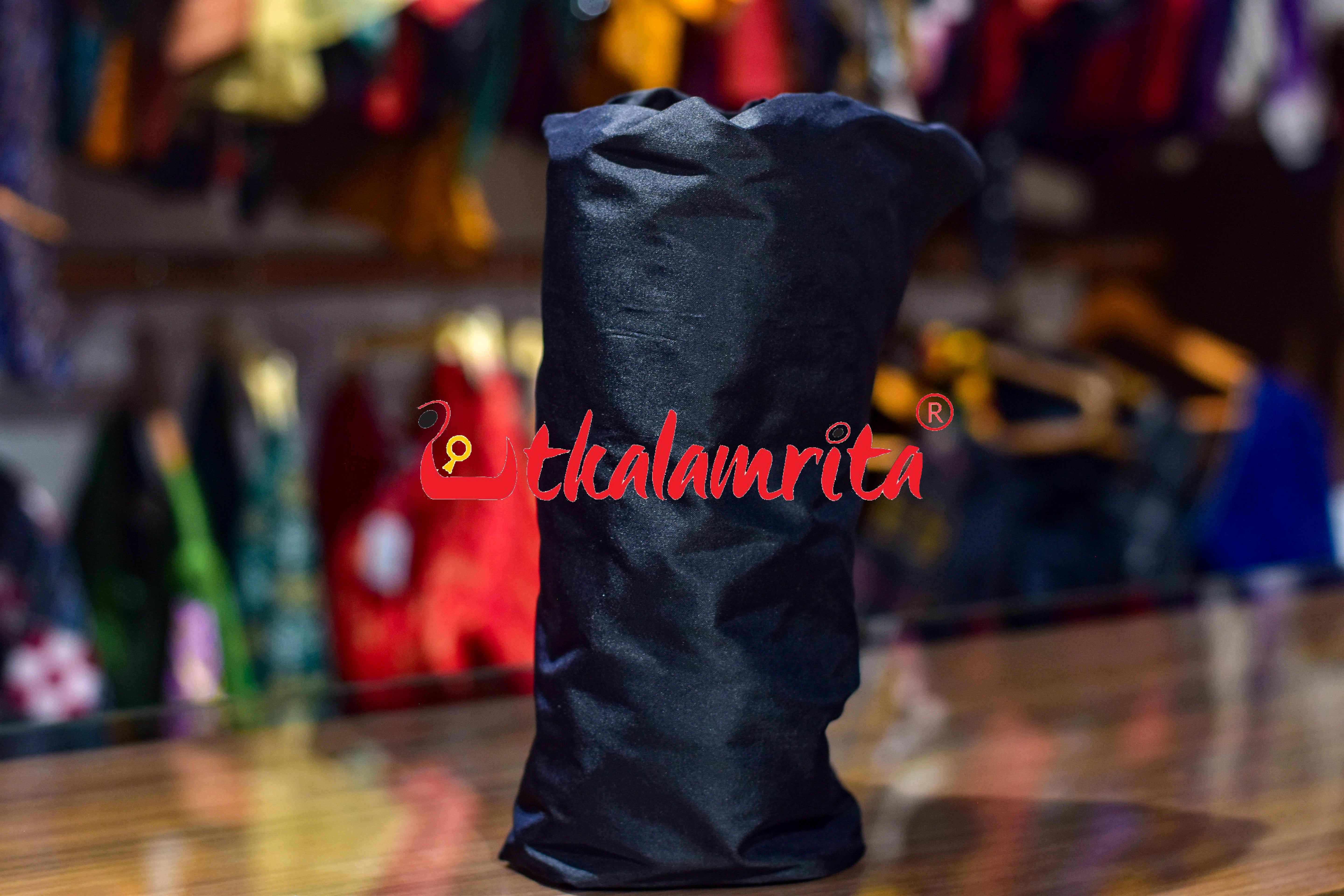 Black Plain Silk (Fabric)