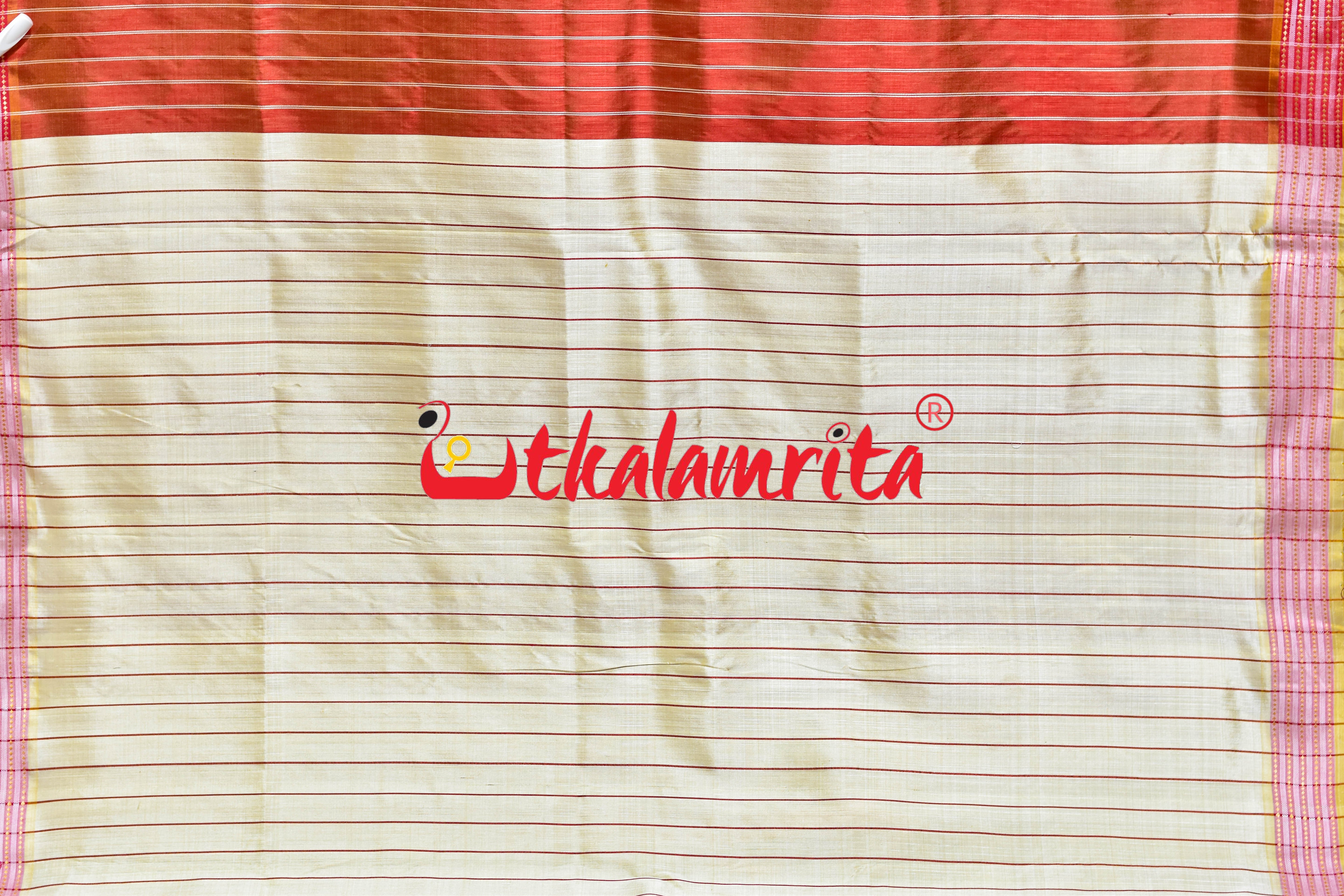 Rust Orange Khandua Silk Saree