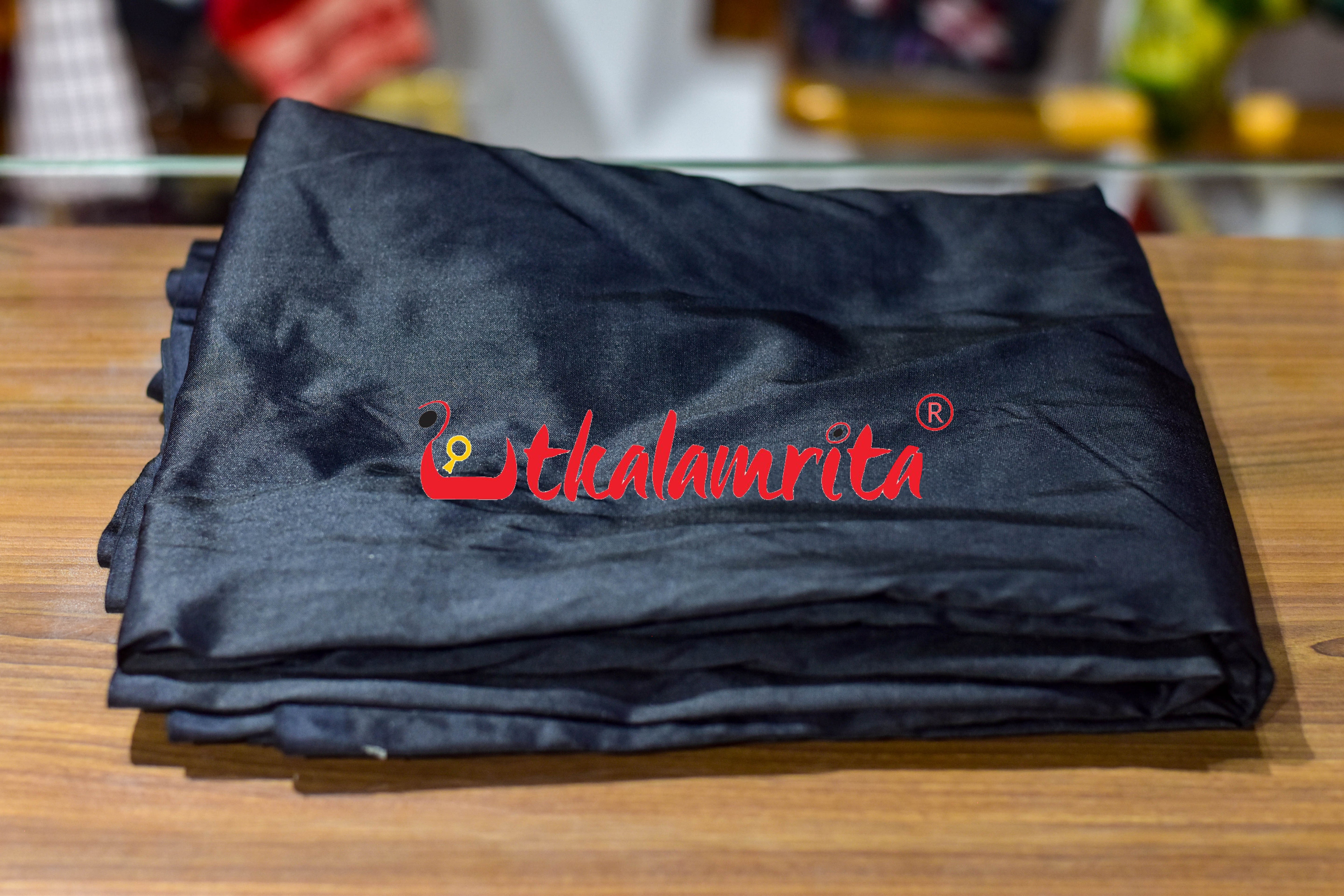 Black Plain Silk (Fabric)