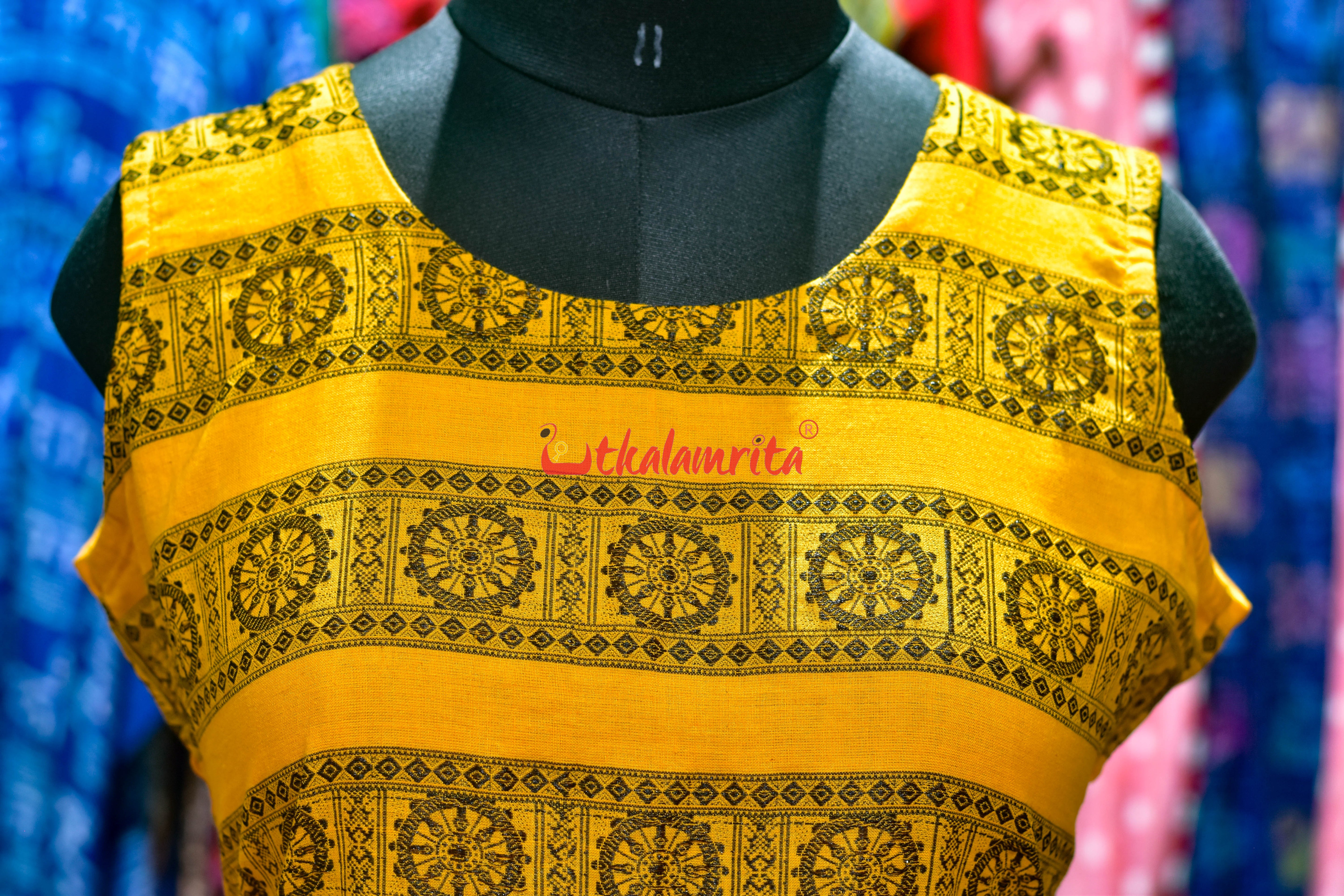 Yellow Konark Chakra Sleeveless(Ladies Kurta)