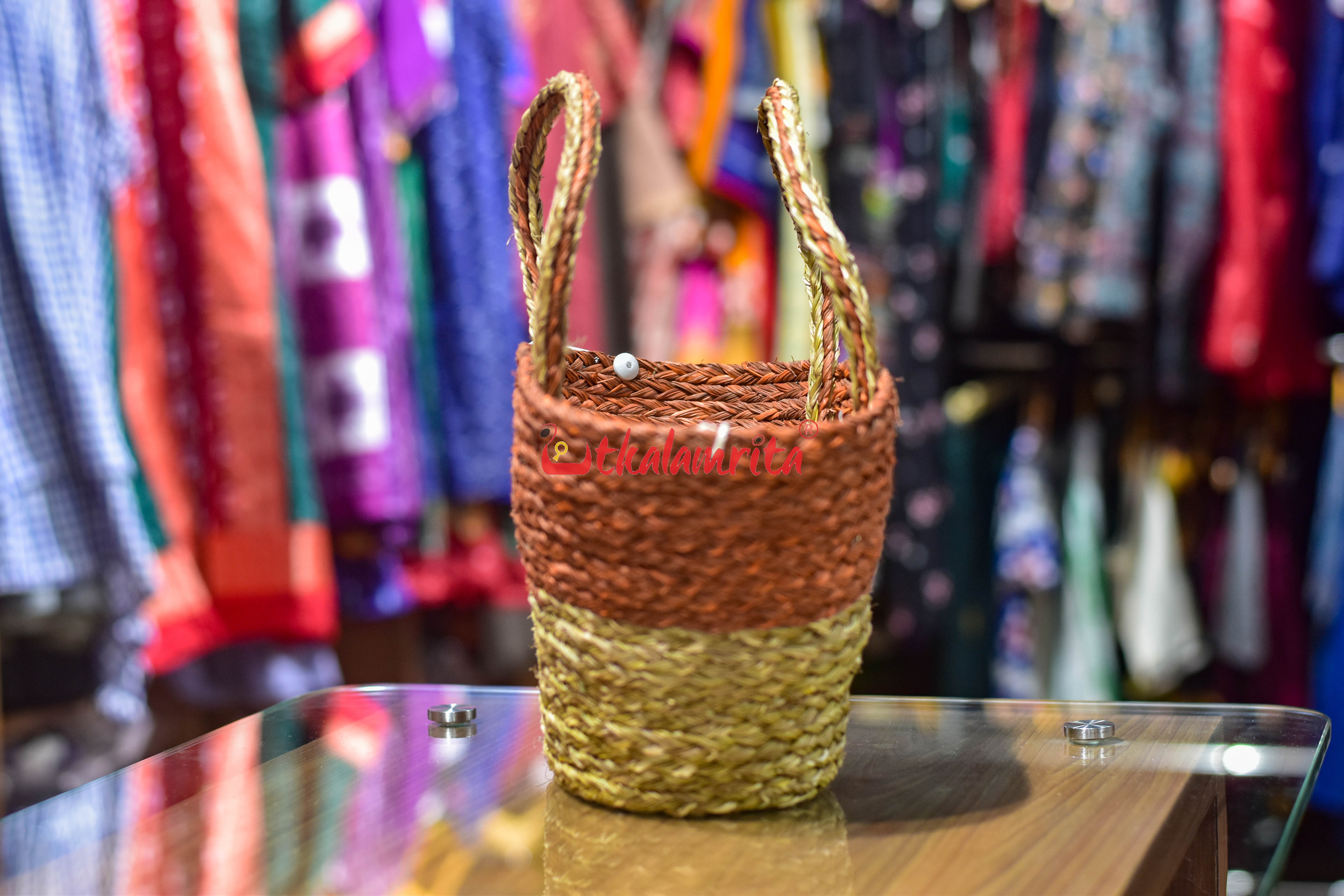 Sabai Grass Rust & Natural Tote Bag