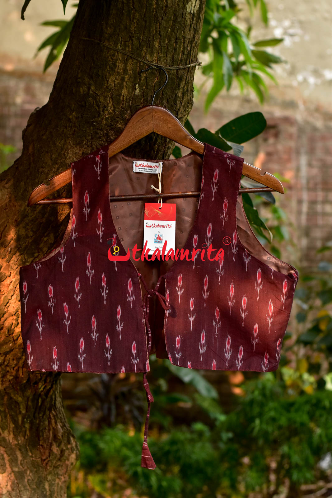 Maroon Labanga Bandha Front Tie (Ladies Shrug)