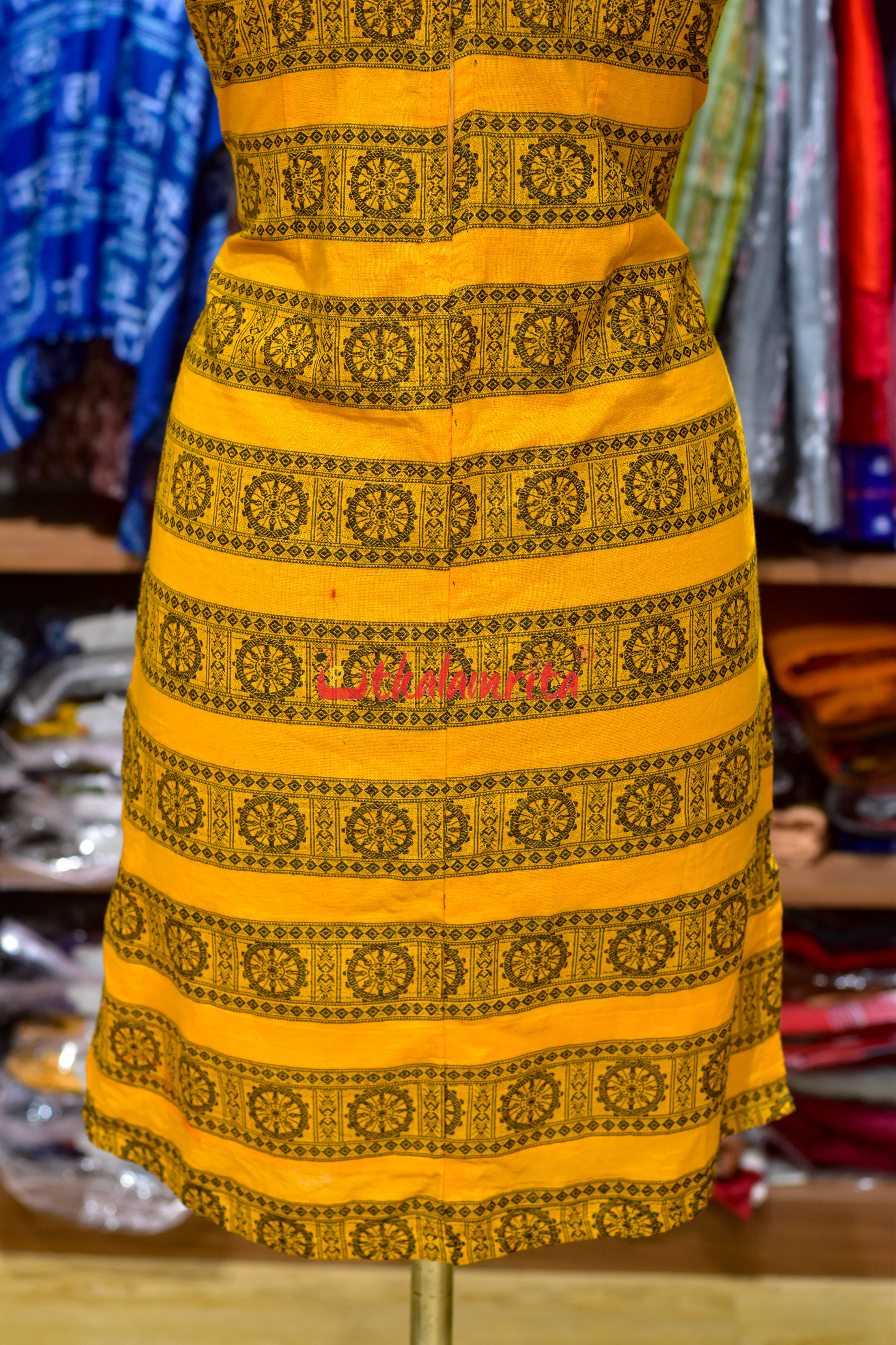 Yellow Konark Chakra Sleeveless(Ladies Kurta)