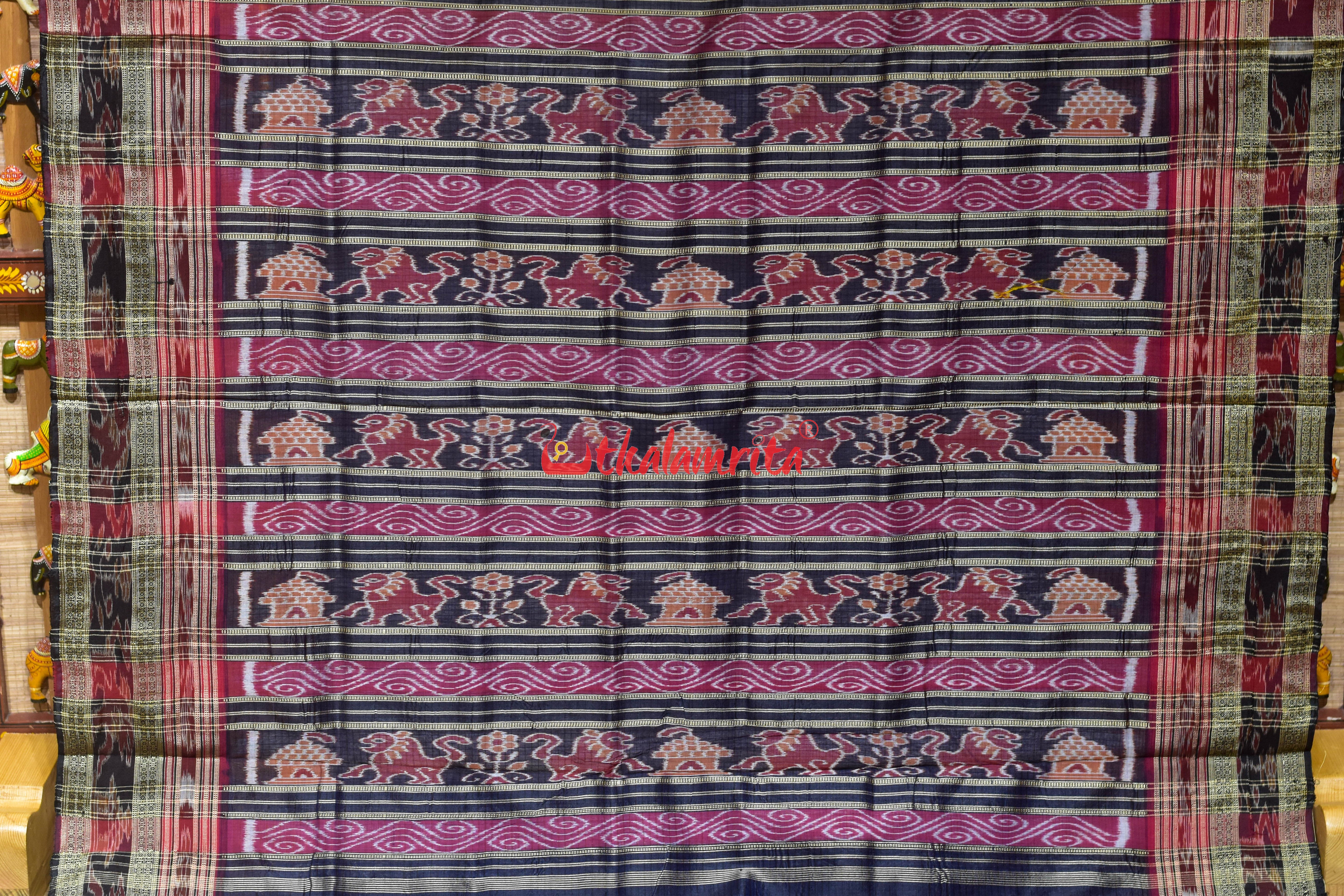 Orange Kumbha Khandua Sachipar Silk Saree