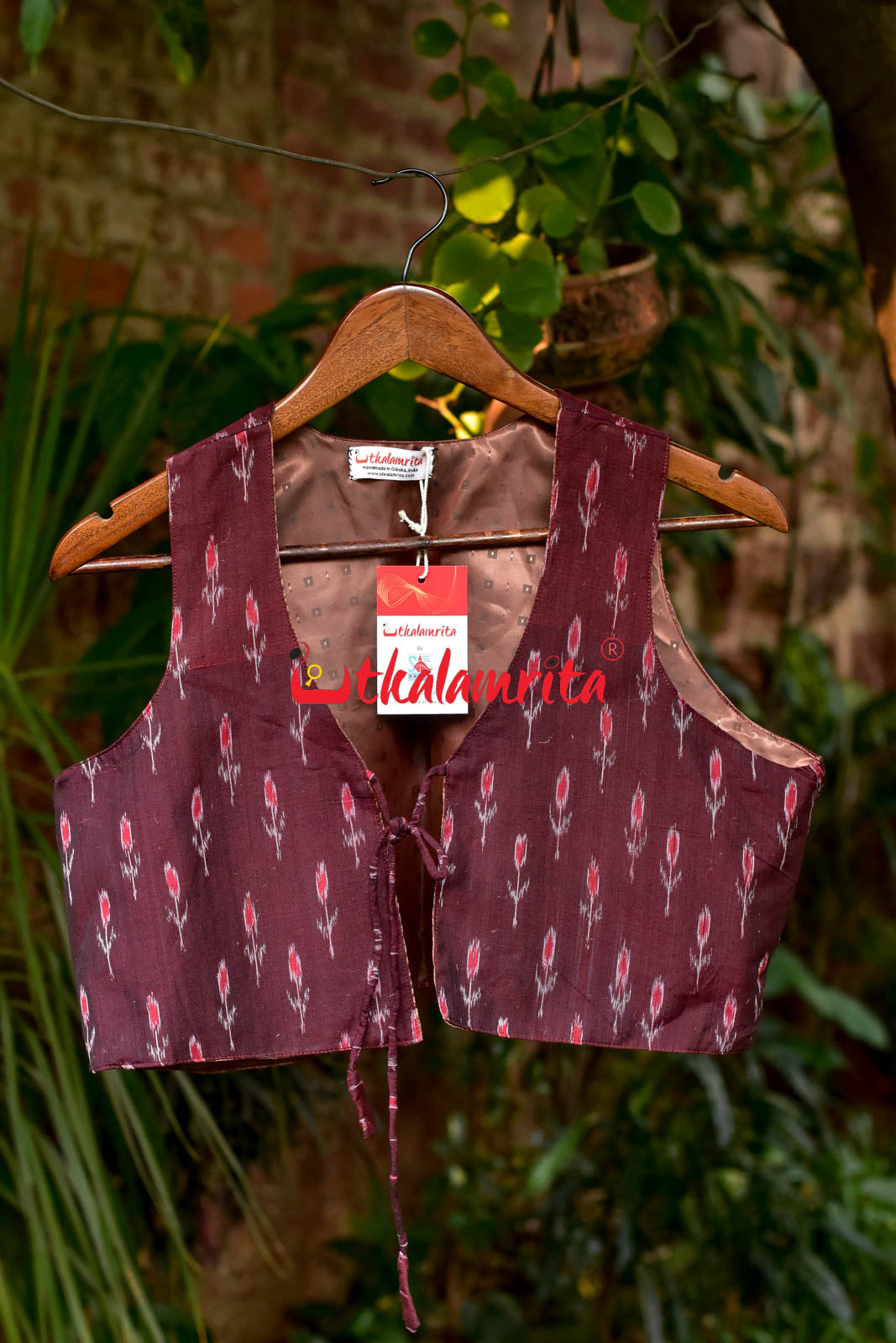 Maroon Labanga Bandha Front Tie (Ladies Shrug)