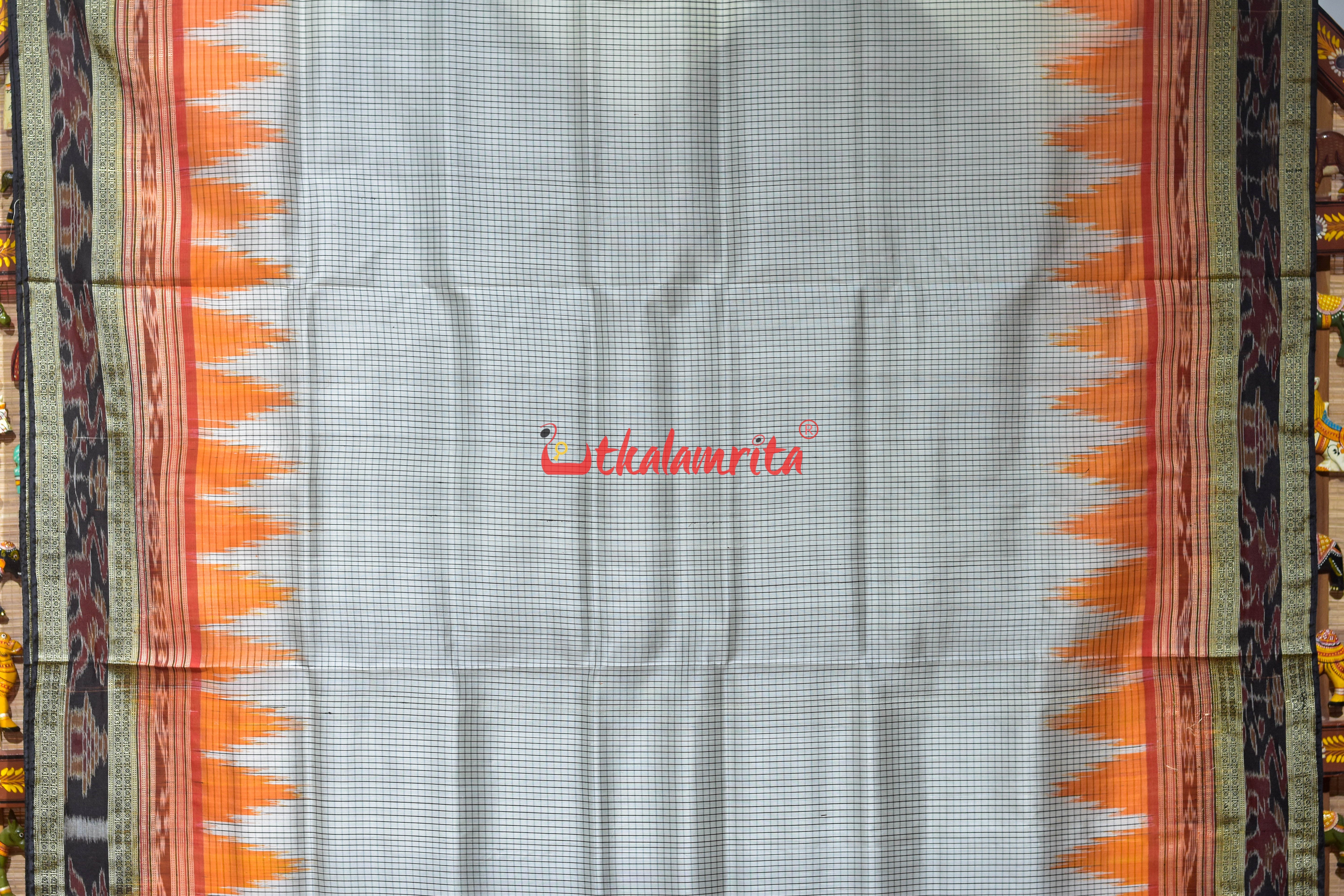Orange Kumbha Khandua Sachipar Silk Saree