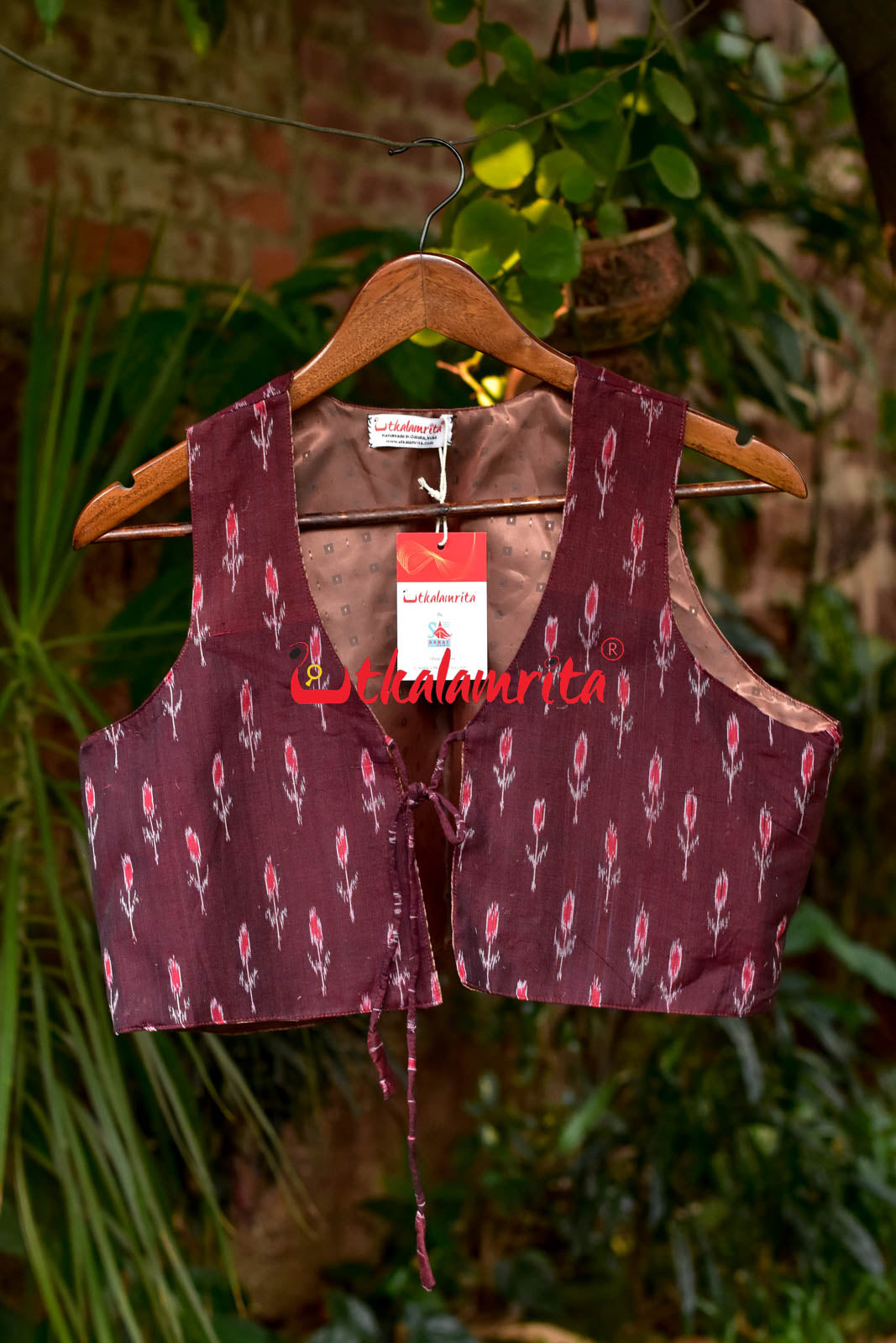 Maroon Labanga Bandha Front Tie (Ladies Shrug)