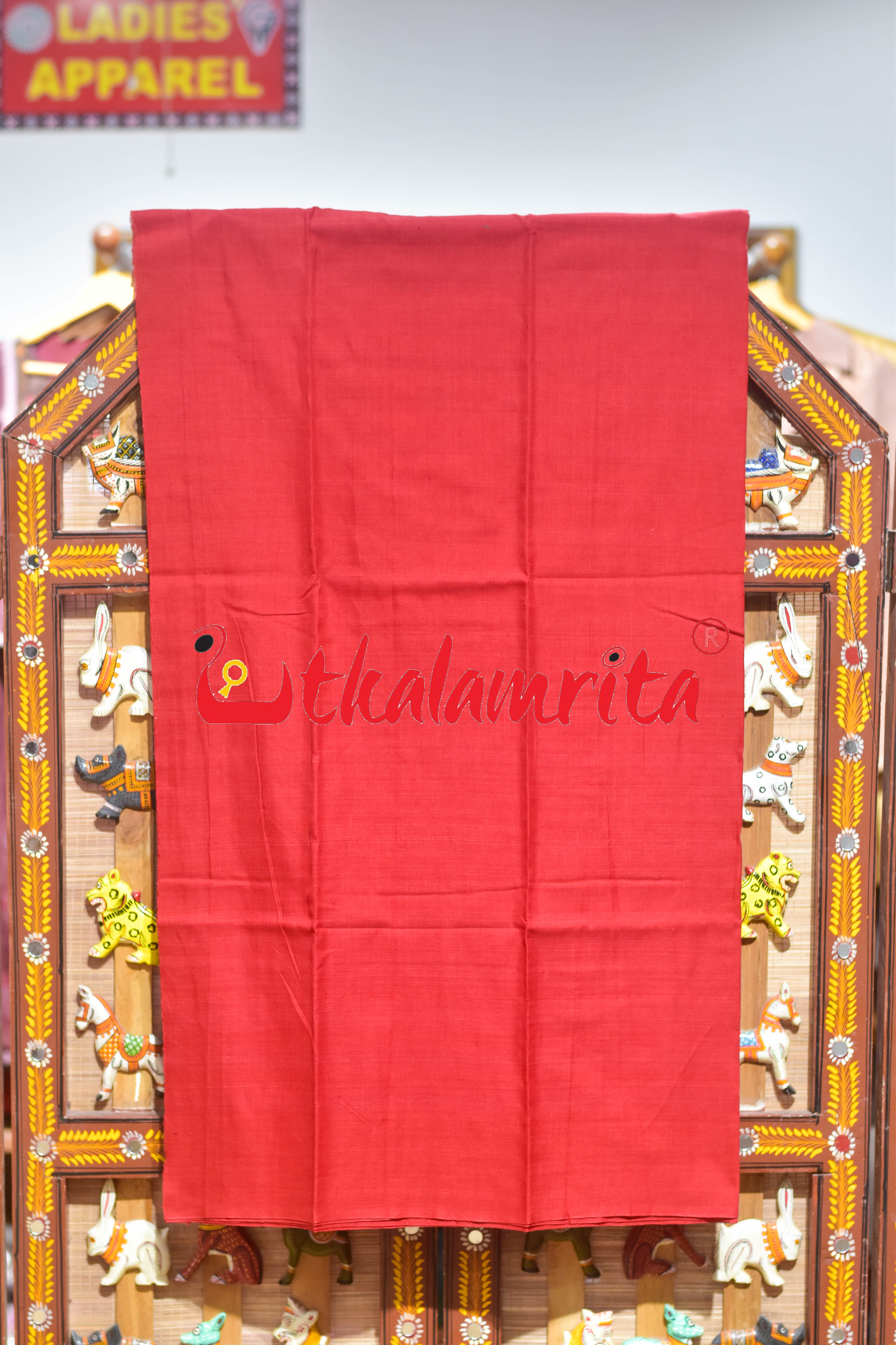 Black Red Middle Design Cotton Dress Set