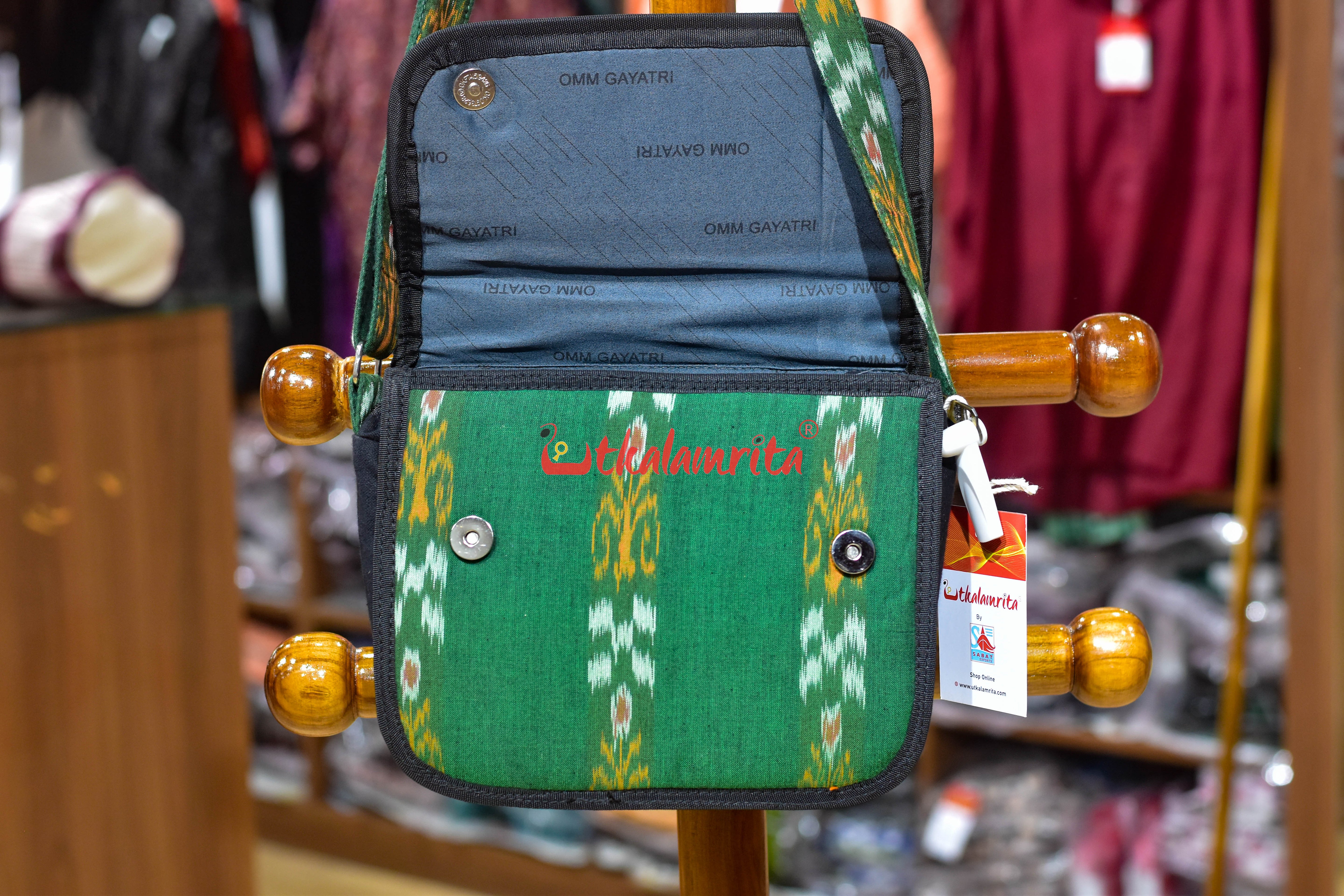 Green Special Bandha Button Sling Bag