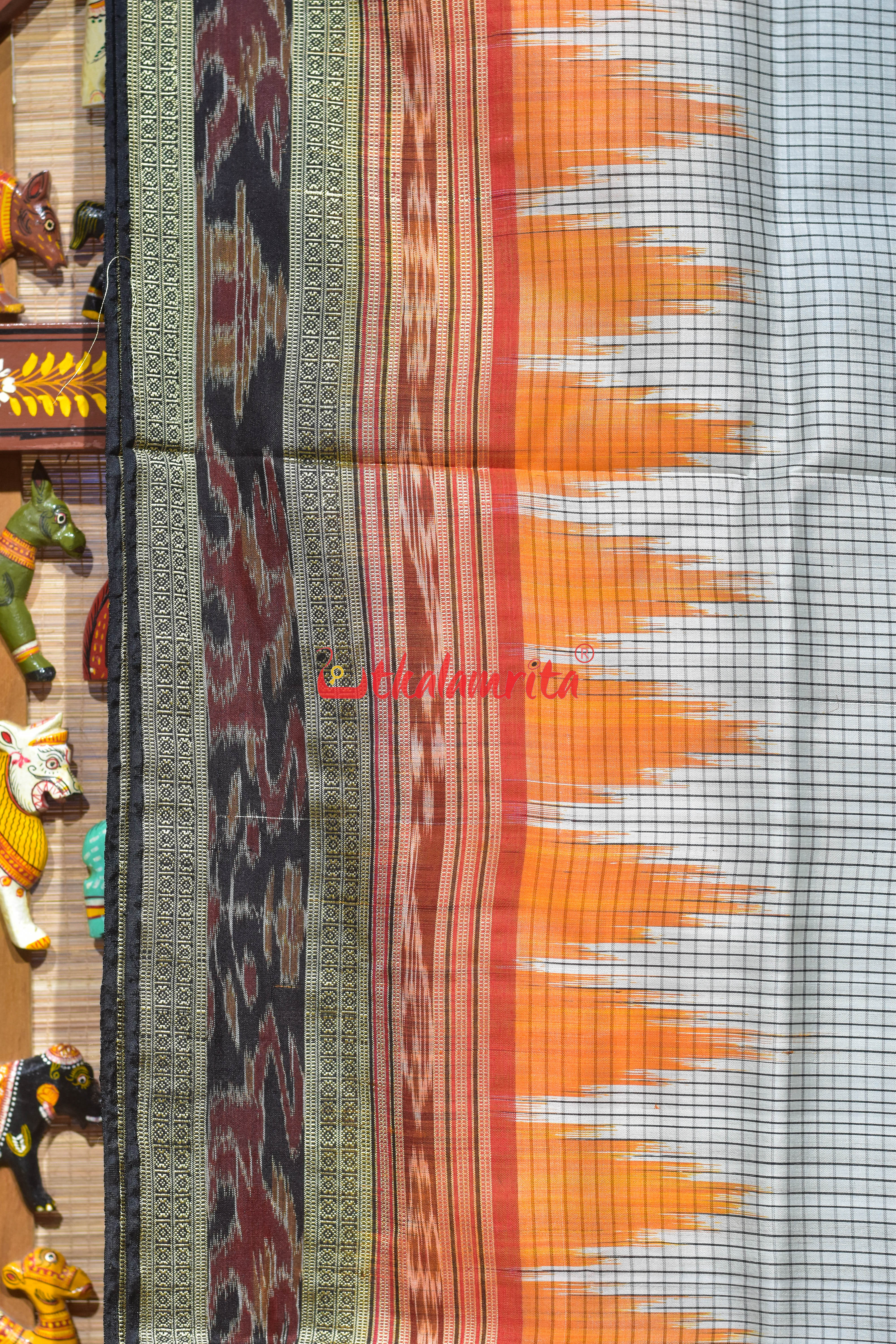 Orange Kumbha Khandua Sachipar Silk Saree