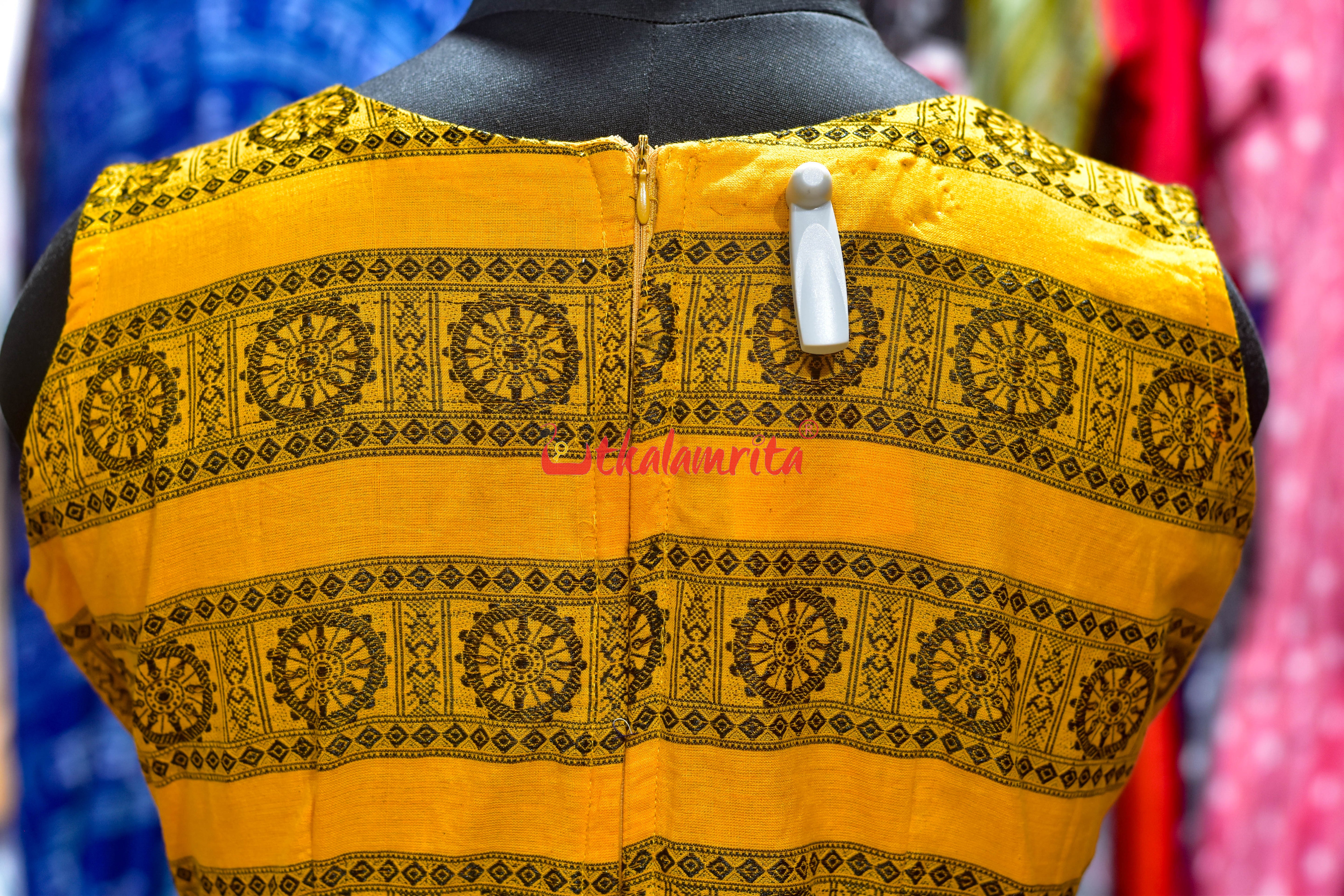 Yellow Konark Chakra Sleeveless(Ladies Kurta)