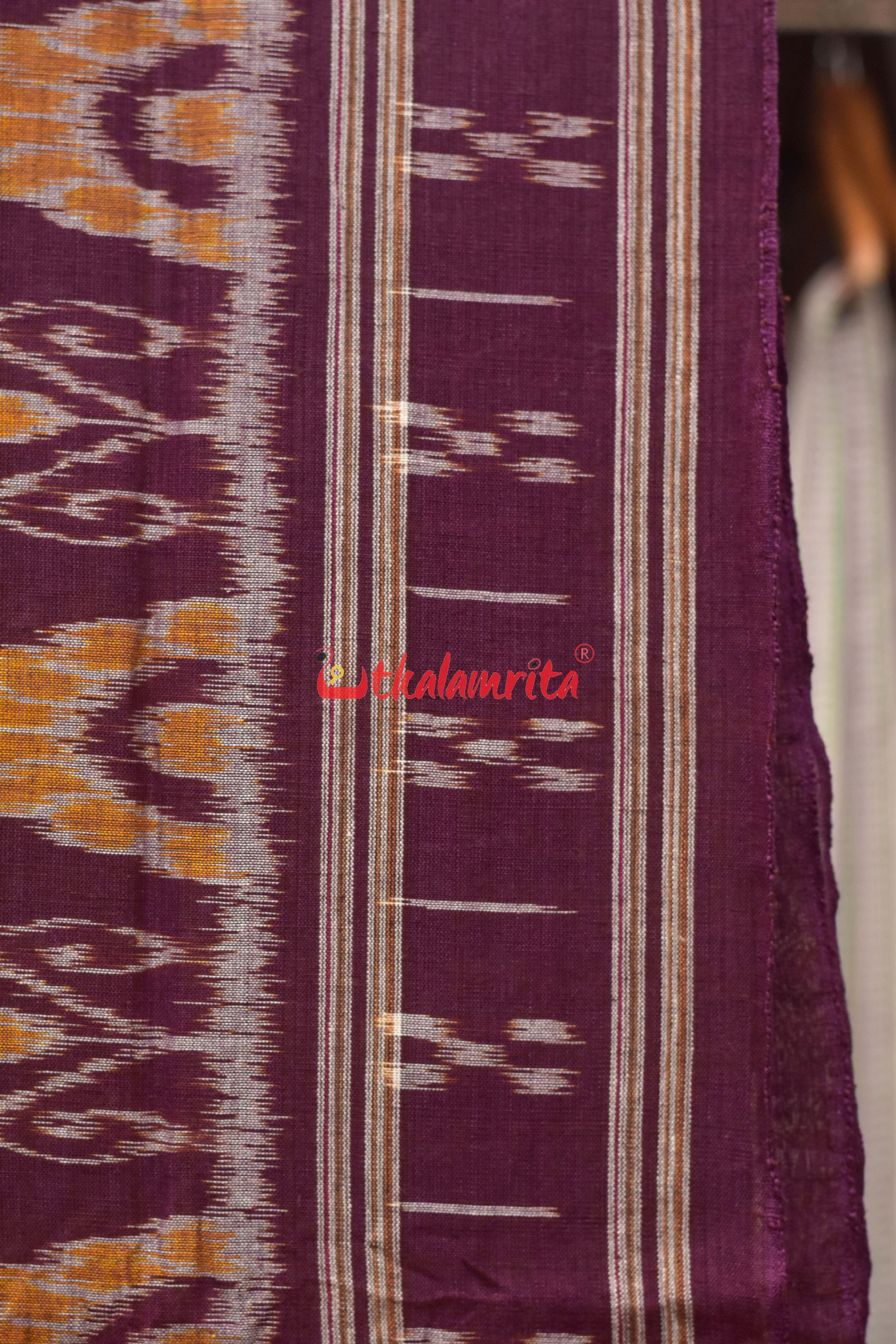 Light Peach Phula Scot Khandua Cotton Saree