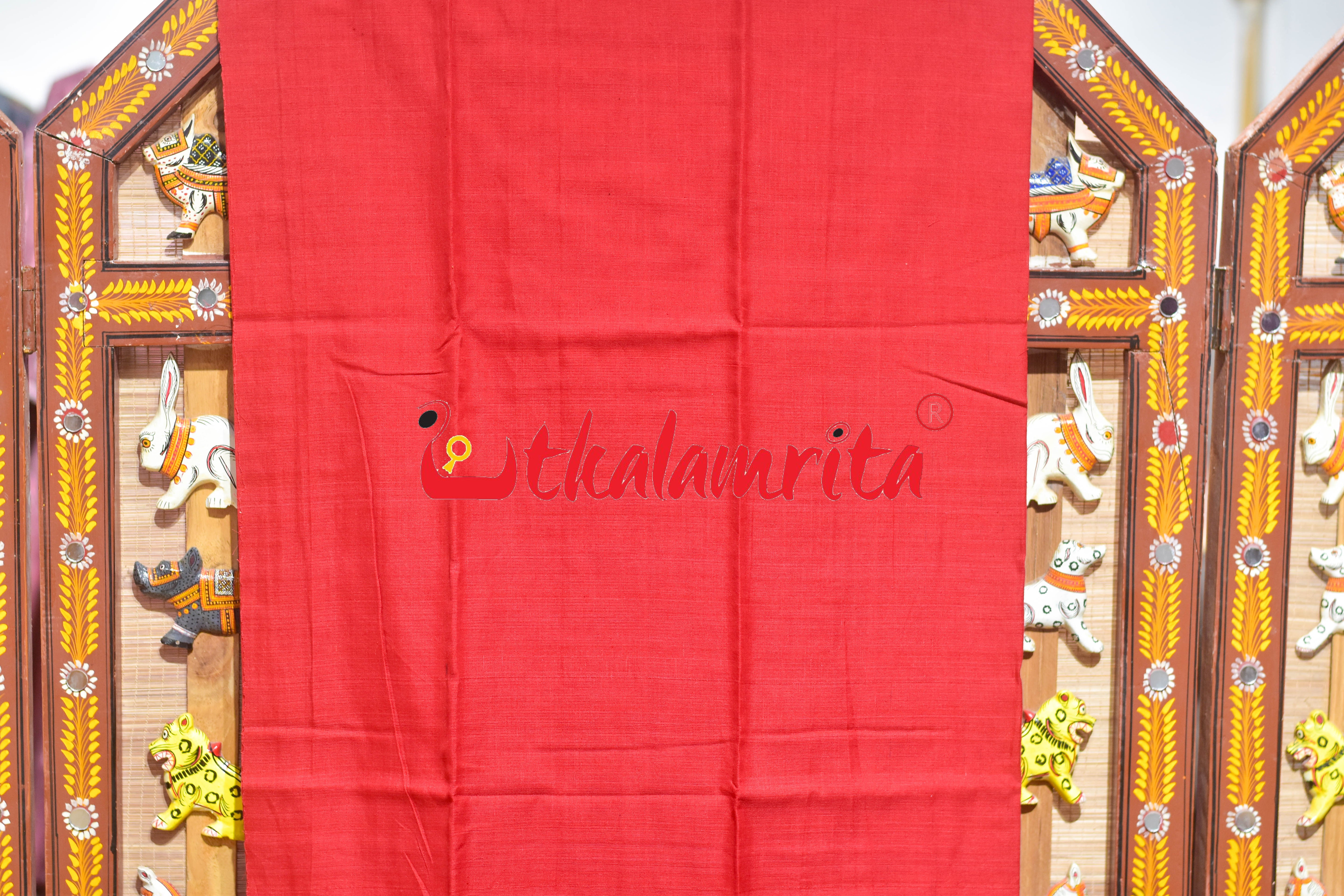 Black Red Middle Design Cotton Dress Set