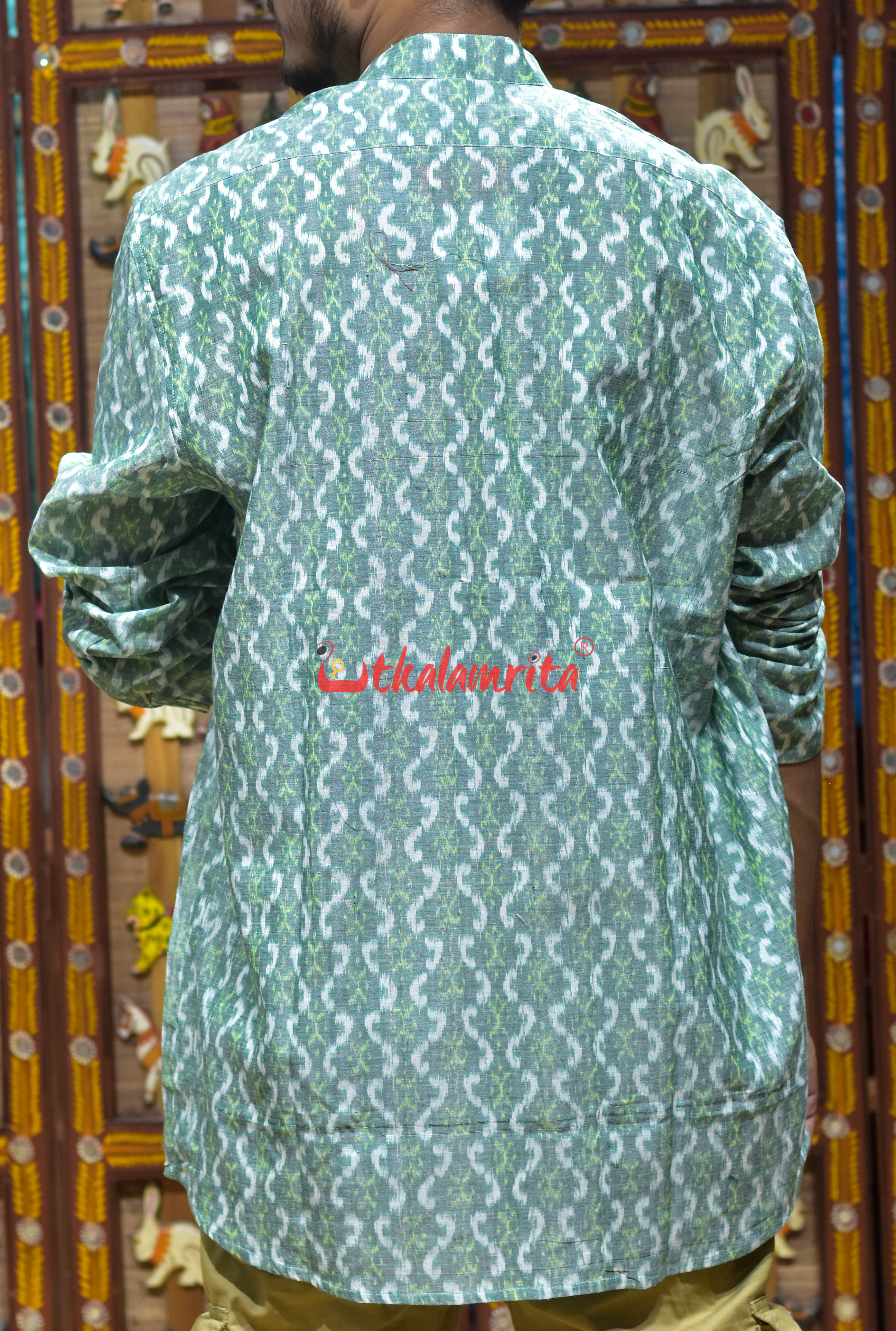 Green Damru (Men's Short Kurta)
