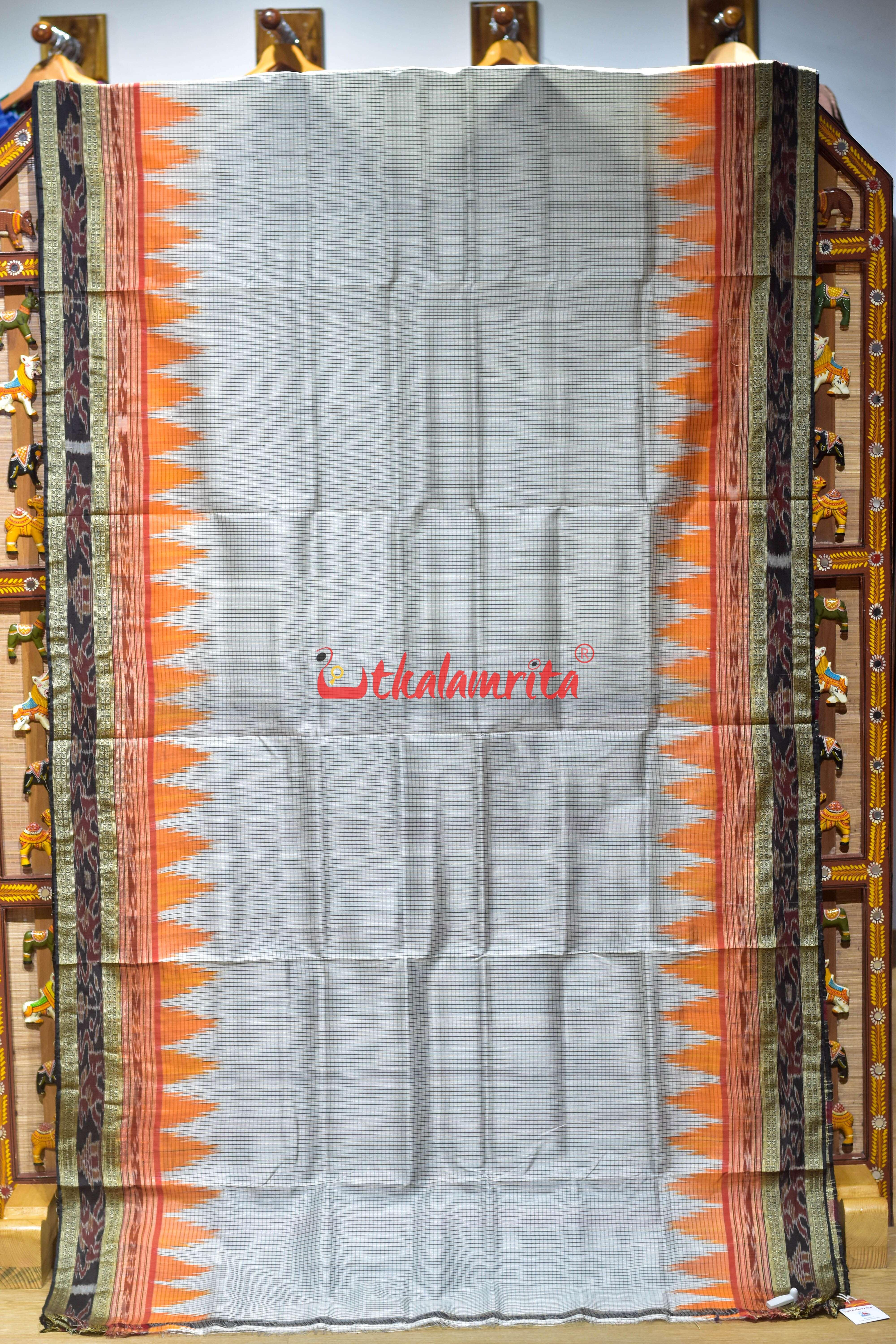 Orange Kumbha Khandua Sachipar Silk Saree