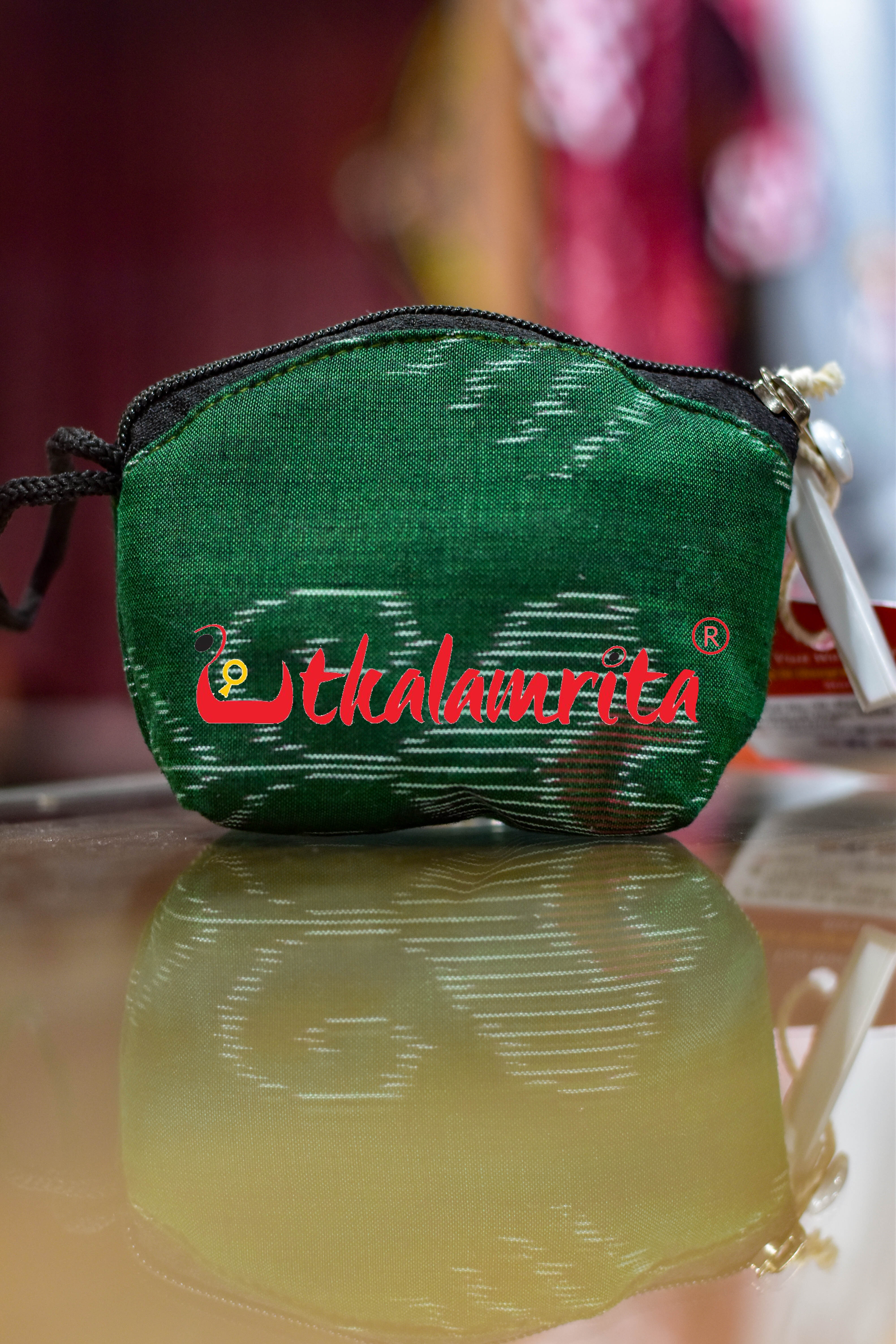 Bright Green Tetris Key Pouch