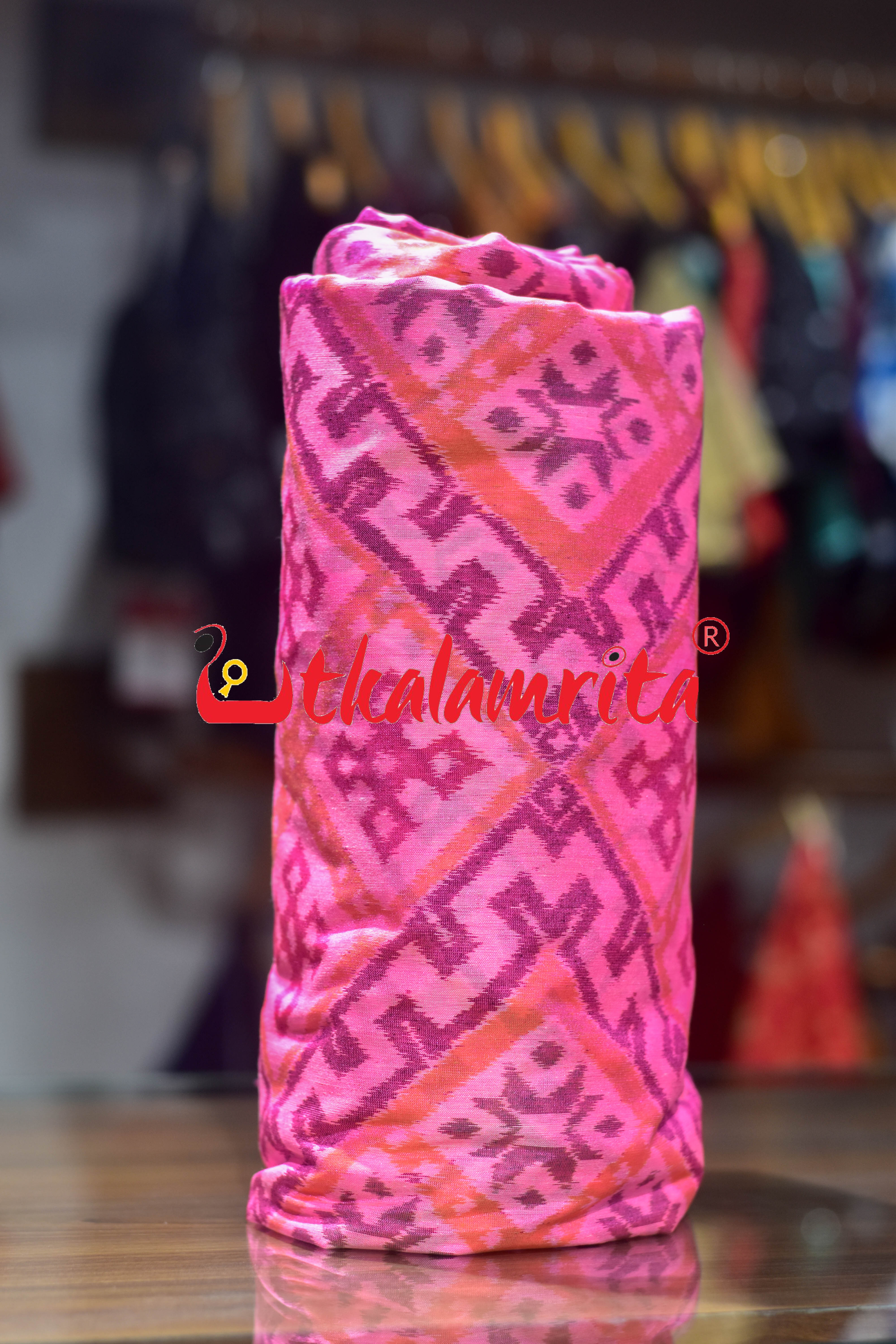 Pink Thikiri Phula Sambalpuri Bapta (Fabric)