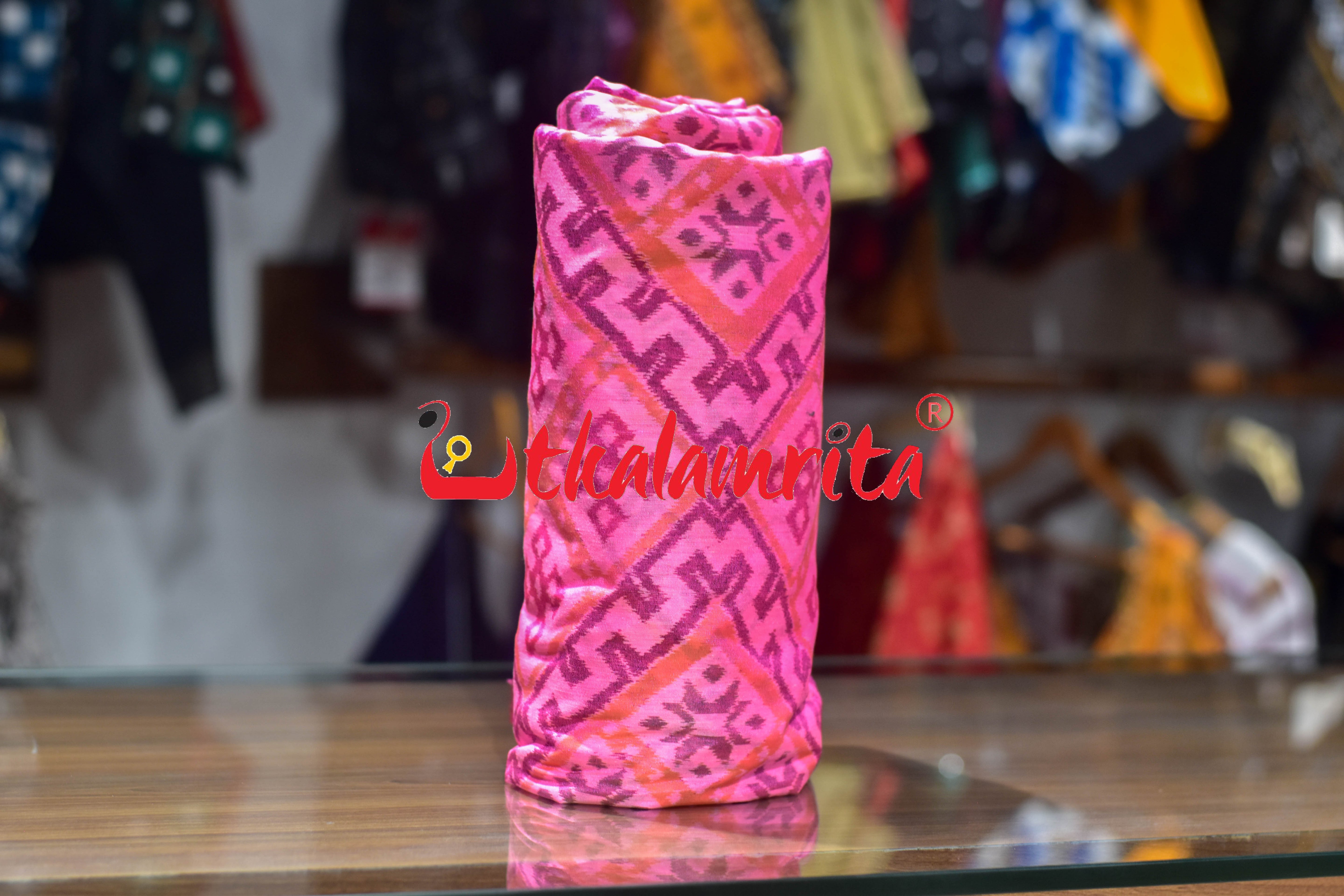 Pink Thikiri Phula Sambalpuri Bapta (Fabric)
