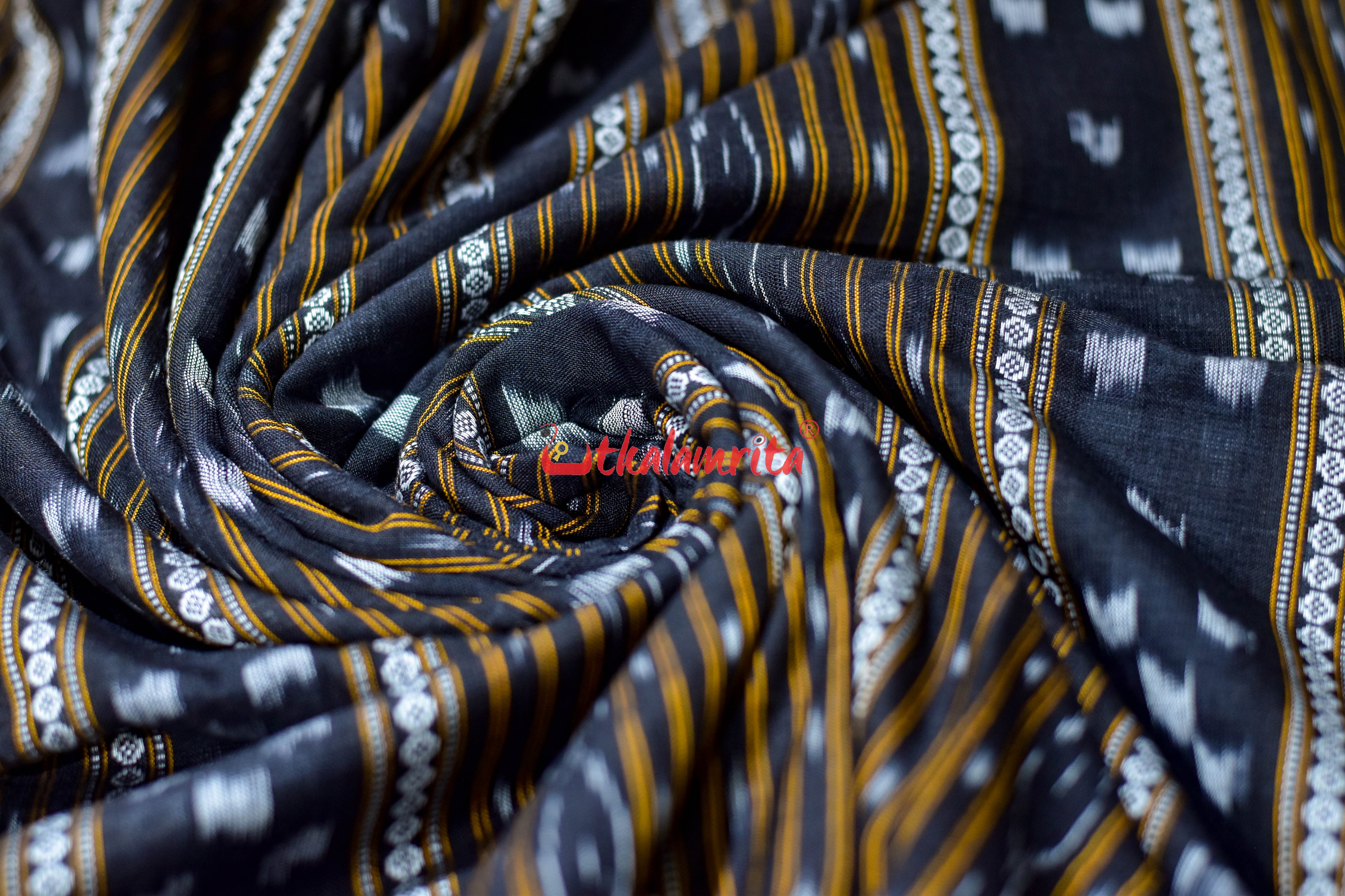 Black Pasapali Ikat Cotton (Fabric)