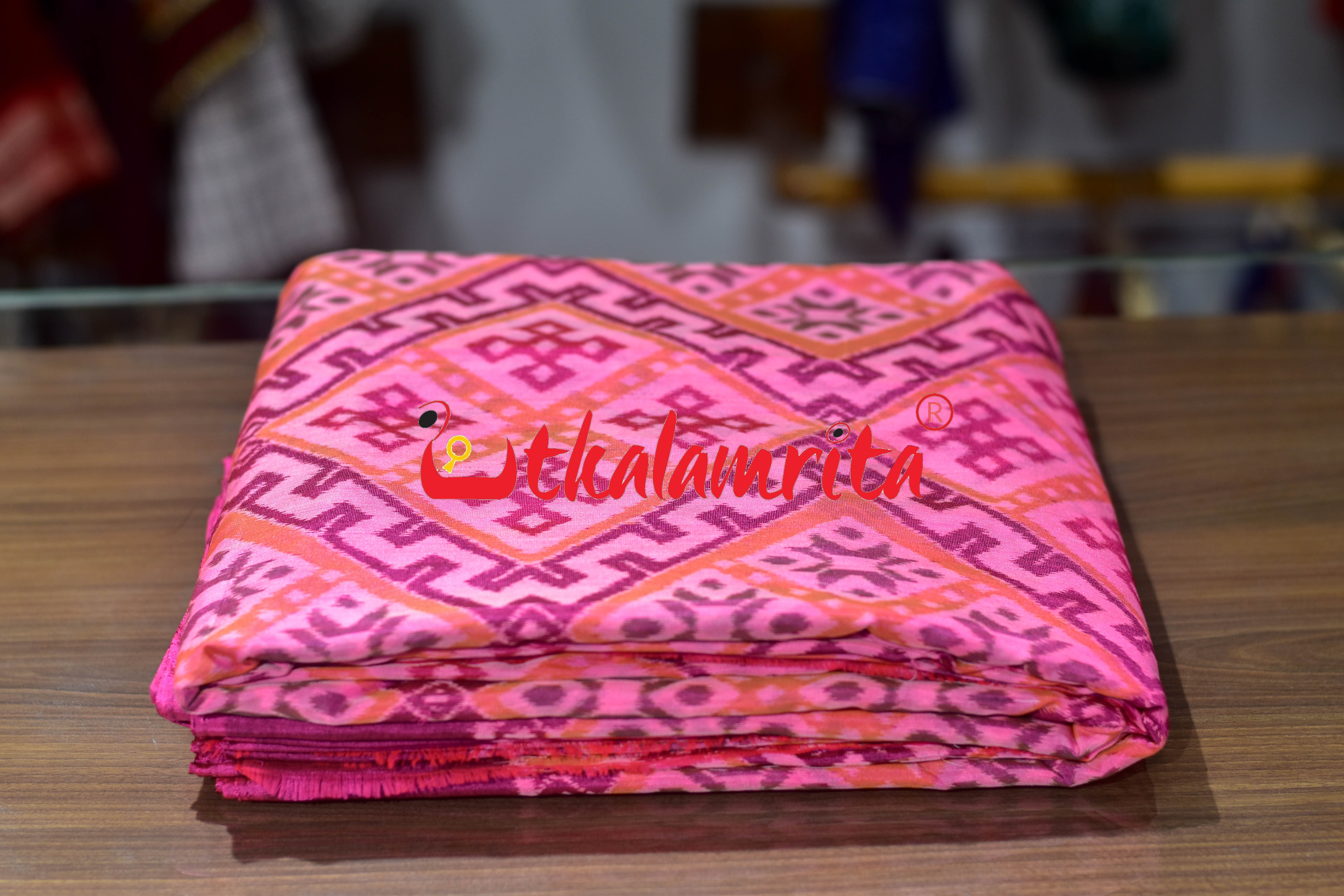 Pink Thikiri Phula Sambalpuri Bapta (Fabric)
