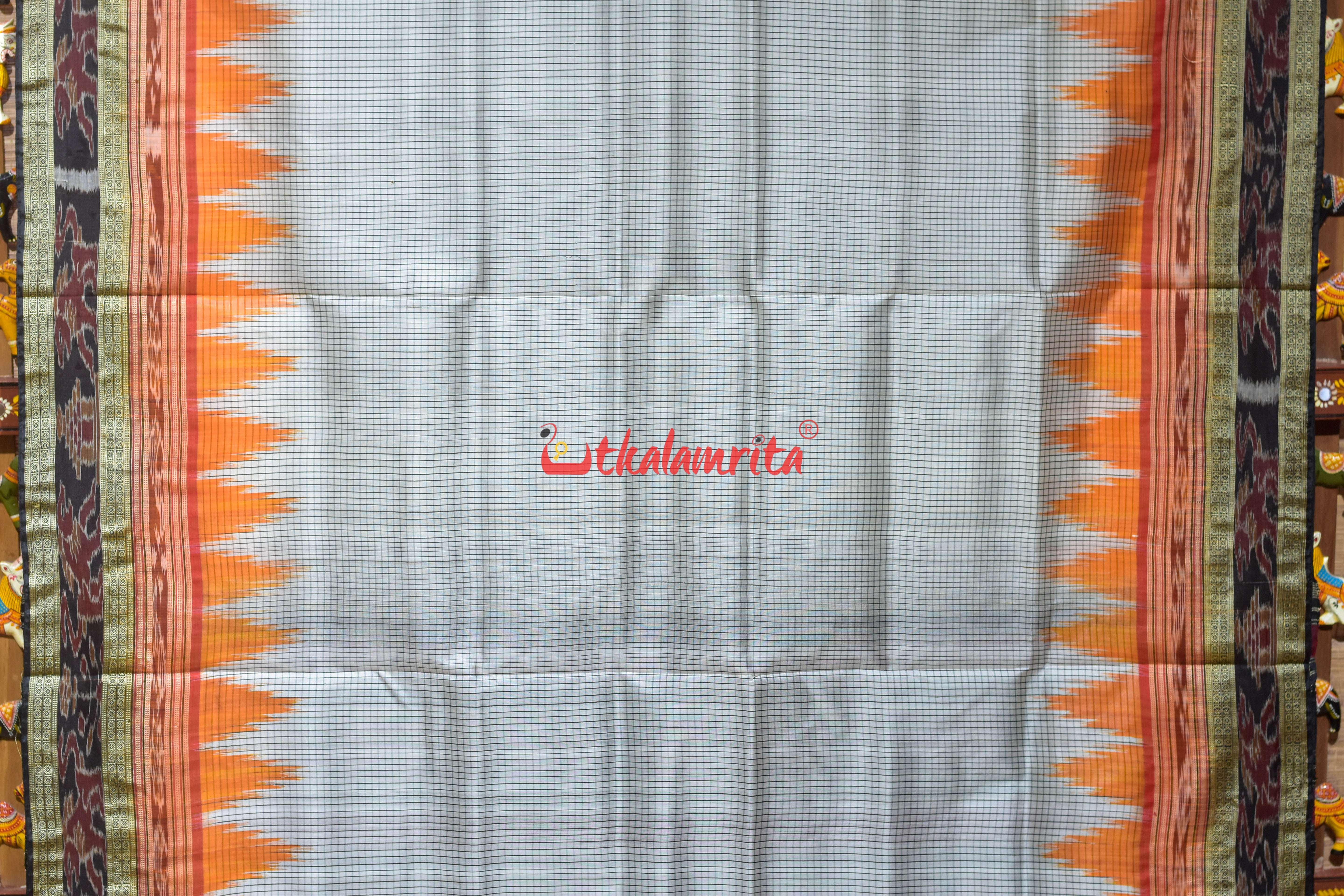 Orange Kumbha Khandua Sachipar Silk Saree