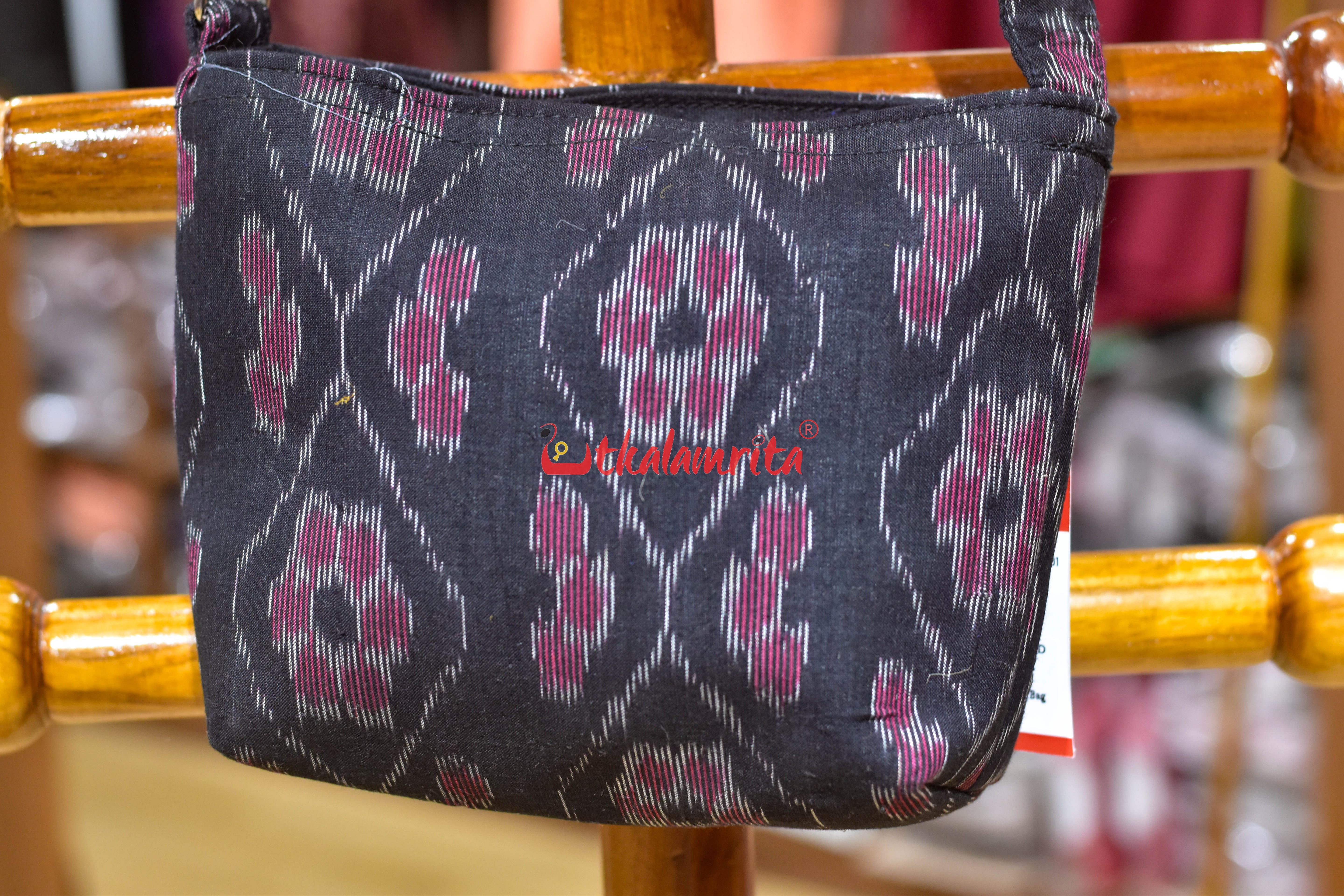 Black Flower Bandha Small Sling Bag