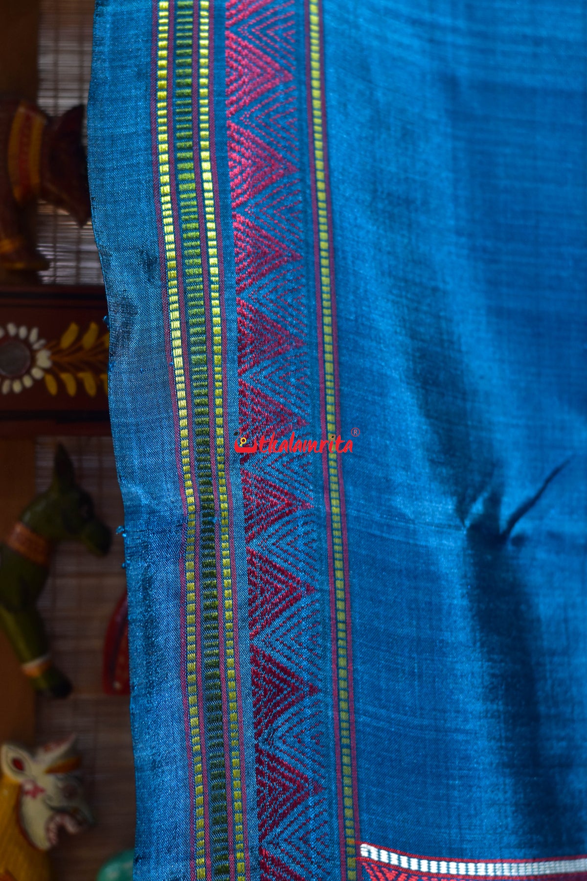 Copper Sulphate Double Aanchal Dongria Silk Saree