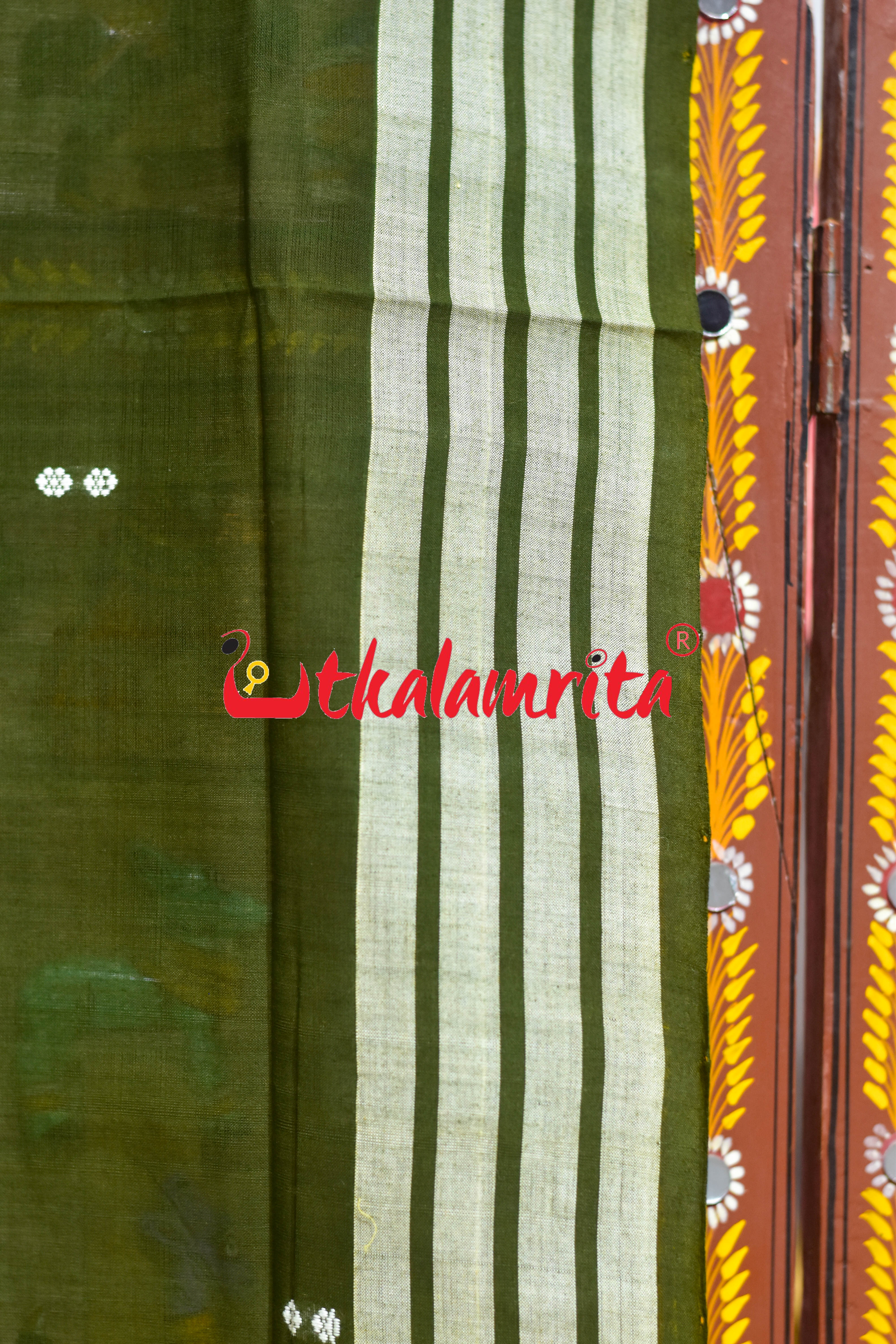 Mehendi Green Pittala Single Cotton (Dupatta)