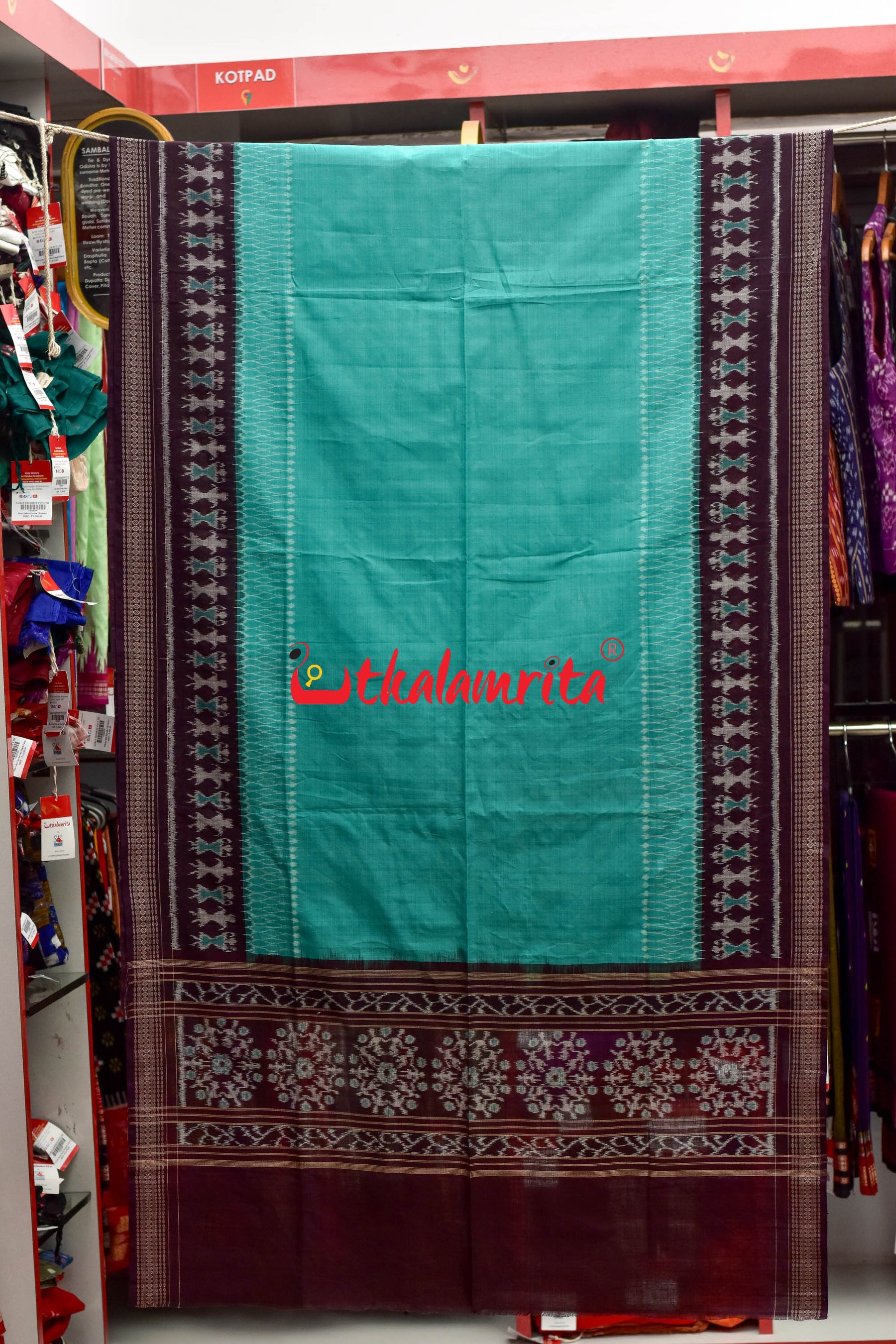 Tribal Dhadi Bandha Sea Green Coffee (Dupatta)