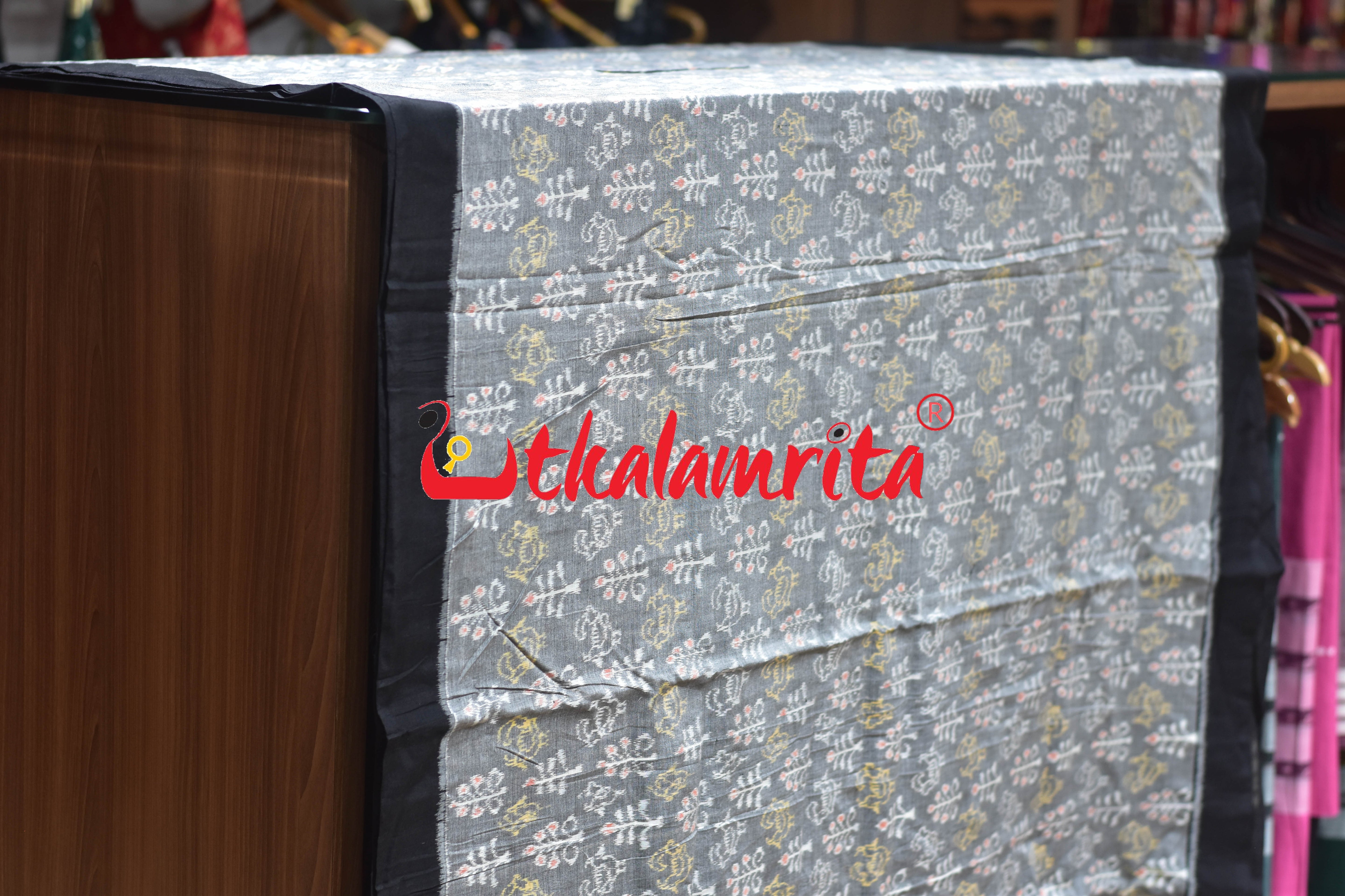 Grey Bird Tree Sambalpuri Cotton (Fabric)