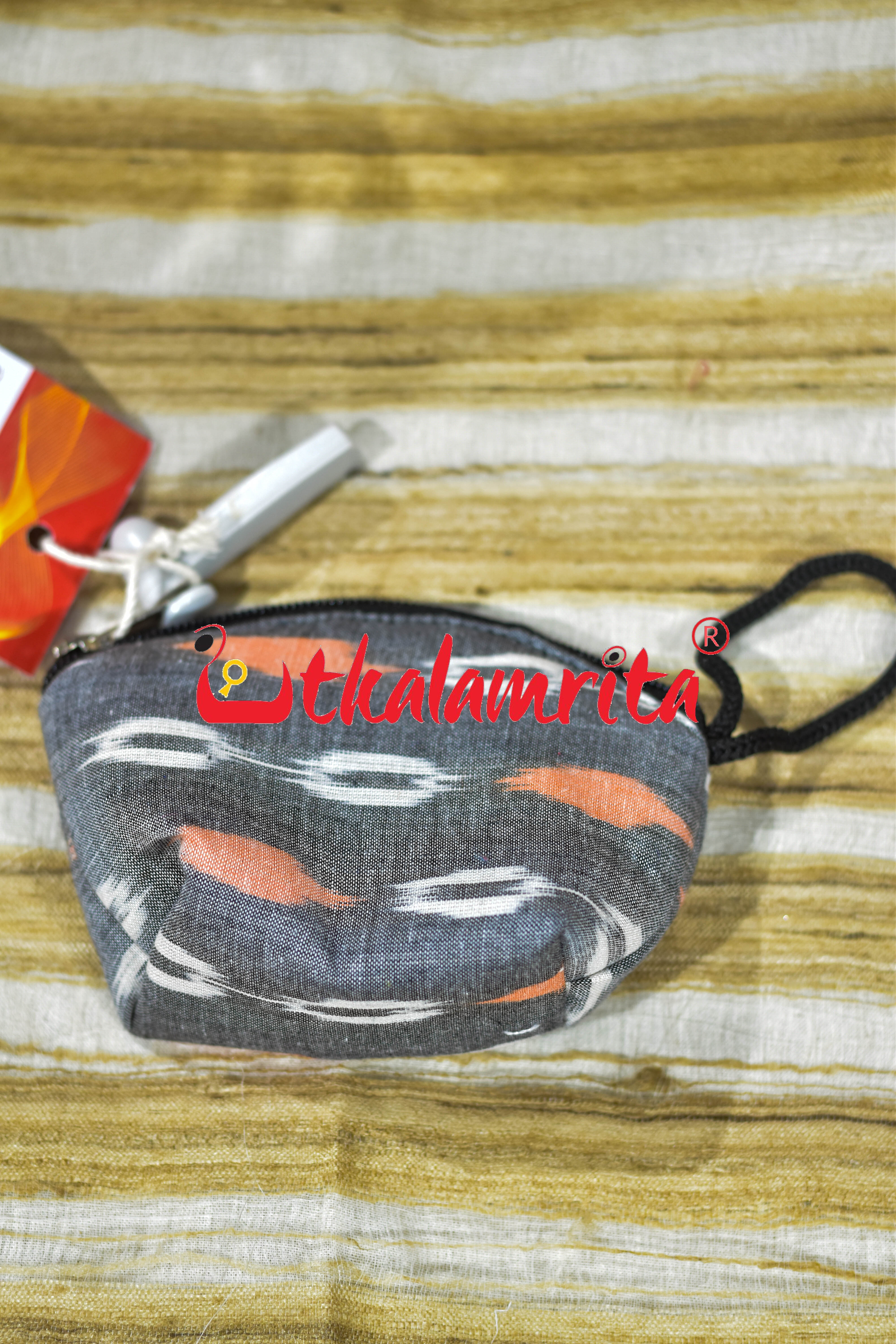 Grey Multi Dots Key Pouch