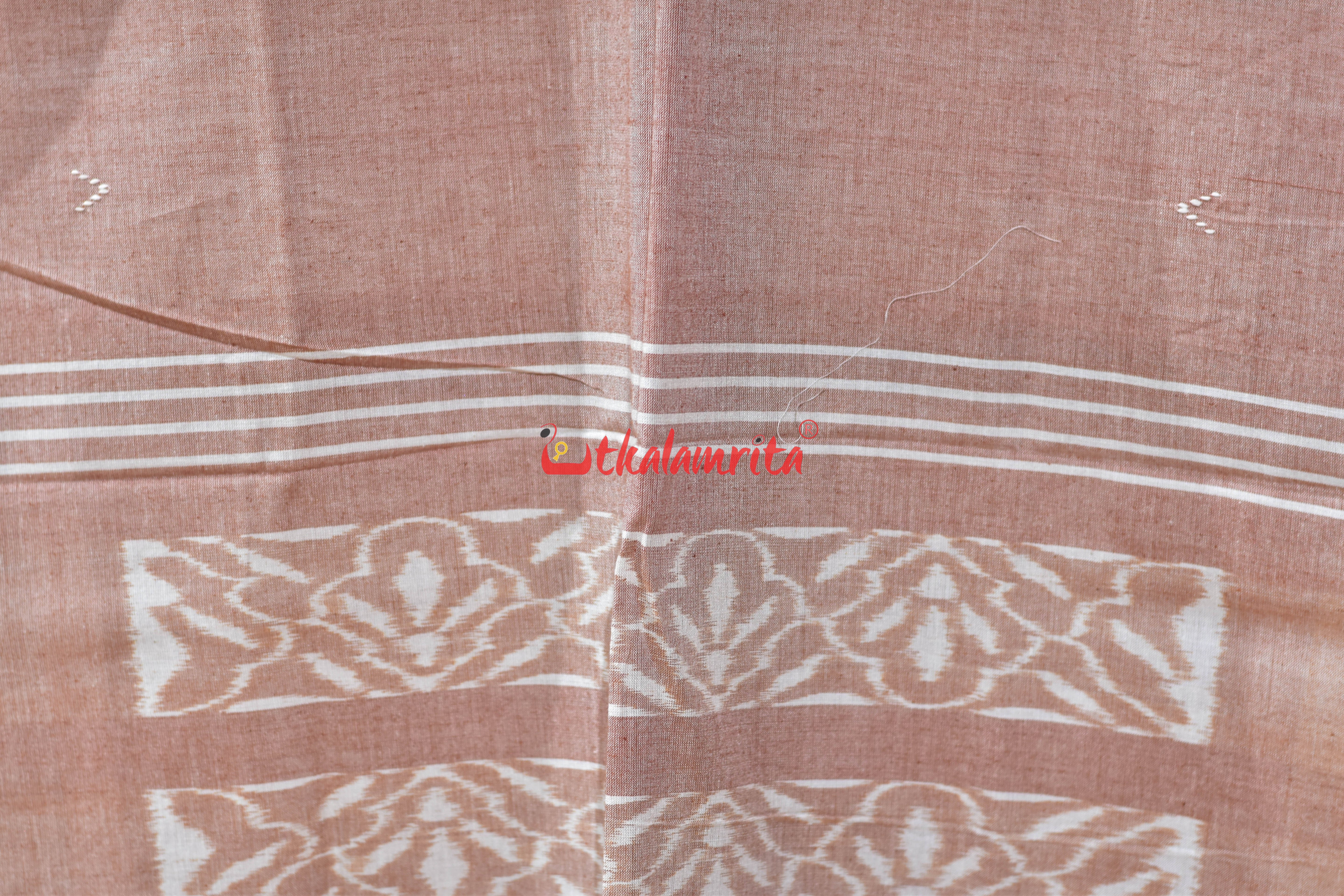 Peach Buti Designer Gol Thikiri Cotton Ikat (Stole)