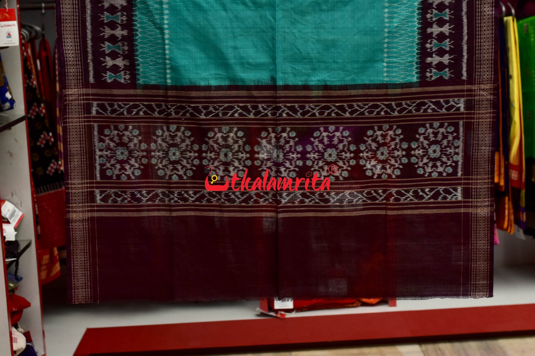 Tribal Dhadi Bandha Sea Green Coffee (Dupatta)