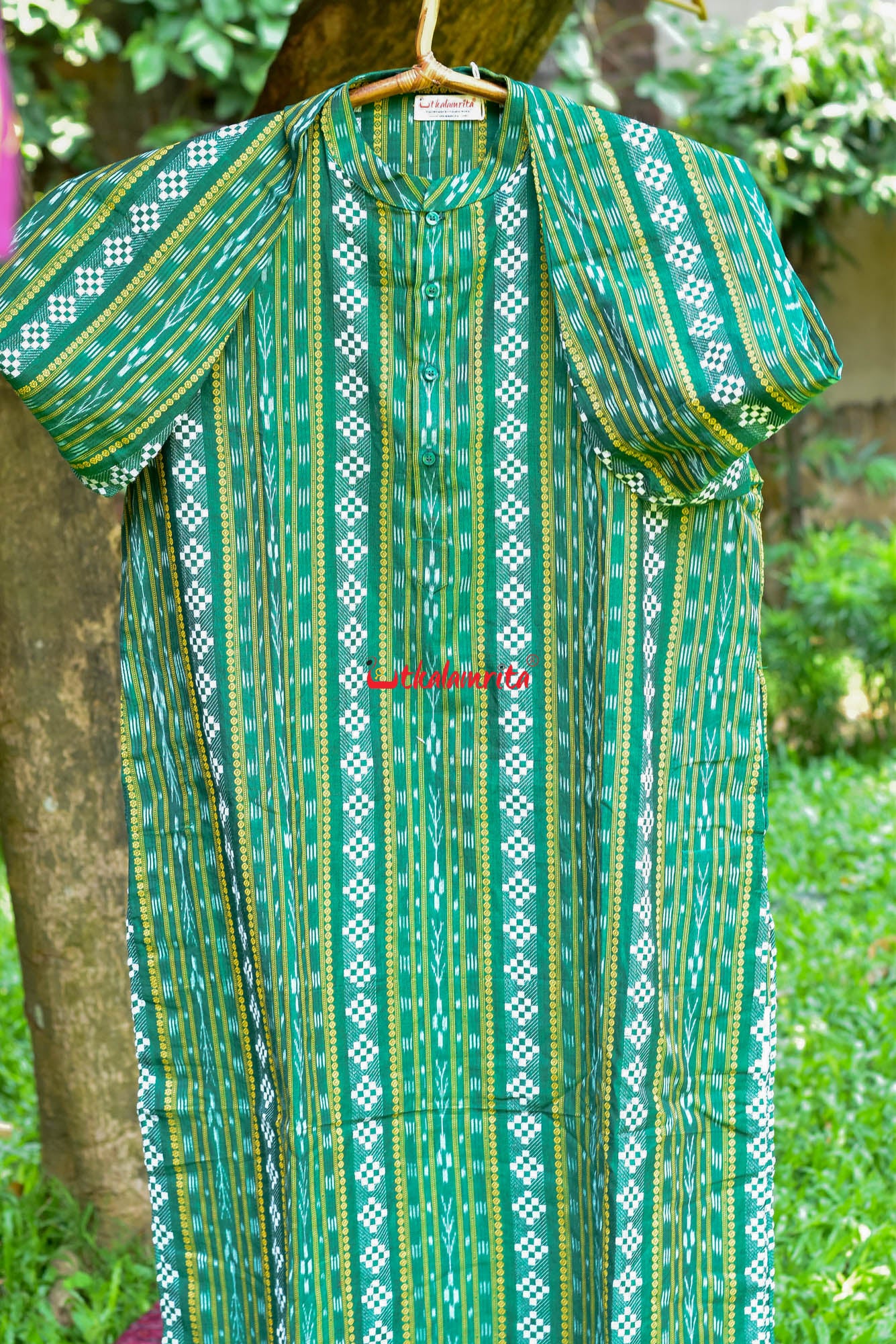 Green Dobby Pasapali (Full Kurta)