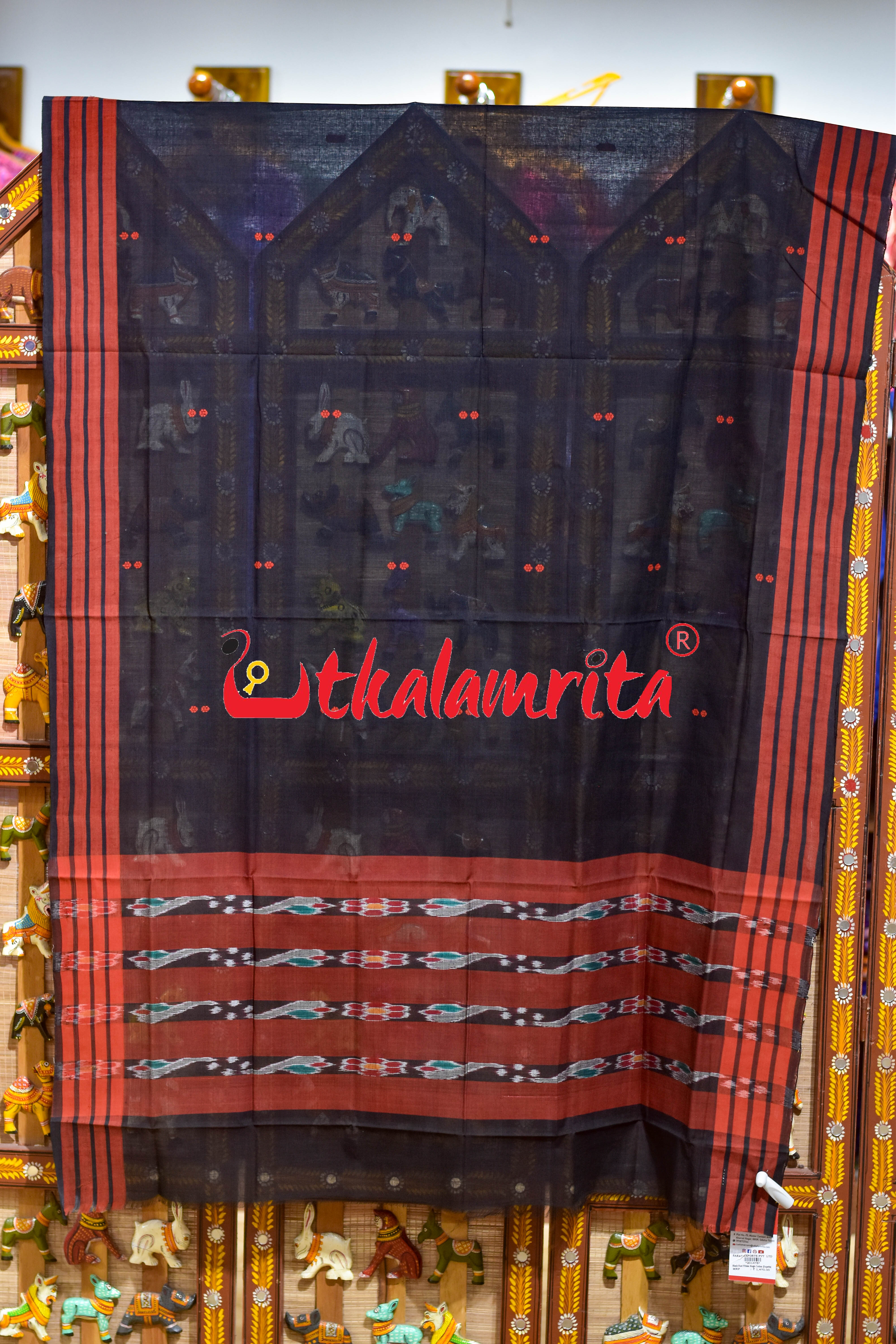 Black Rust Pittala Single Cotton (Dupatta)