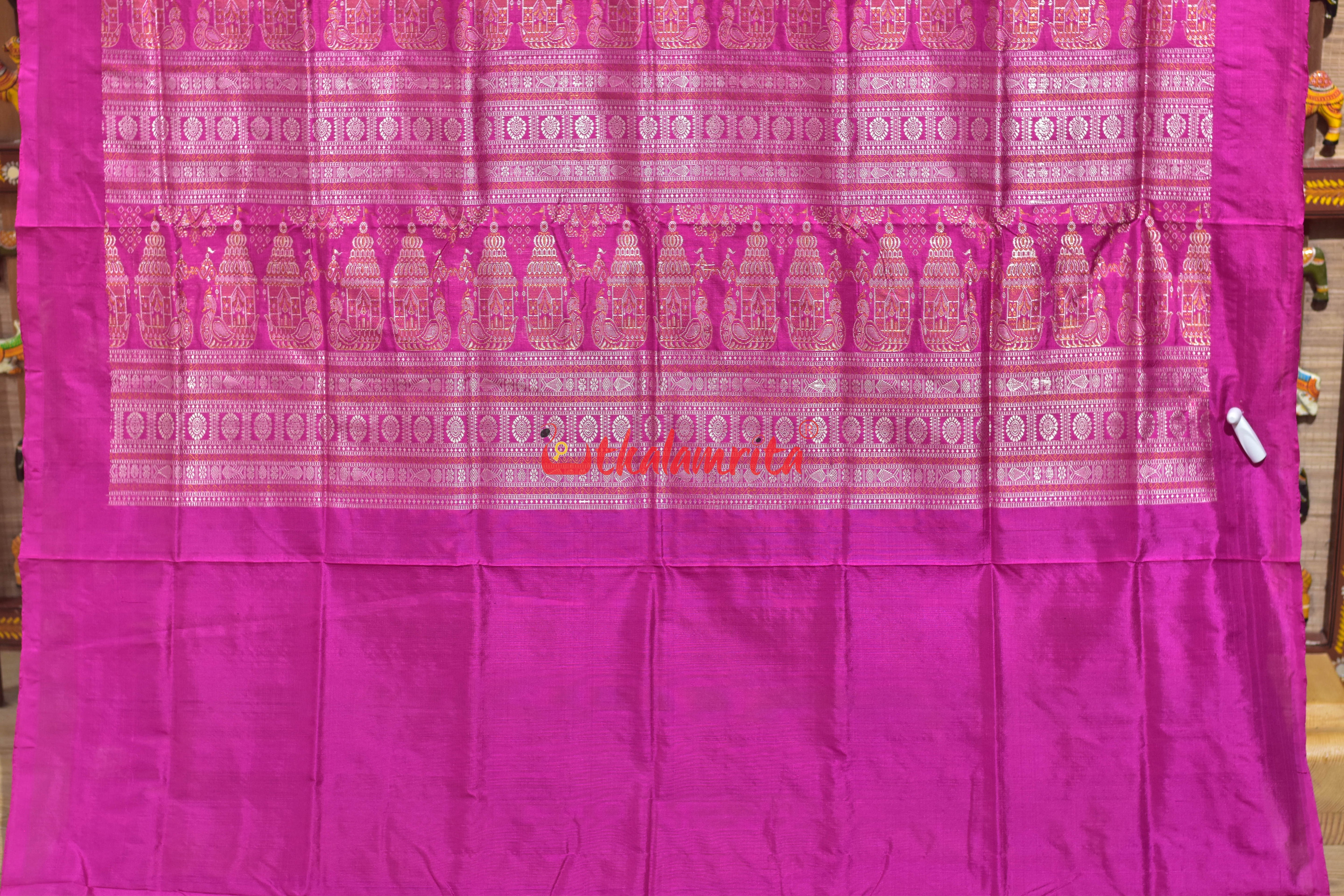 Boita Golden Rani Bomkai Silk Saree