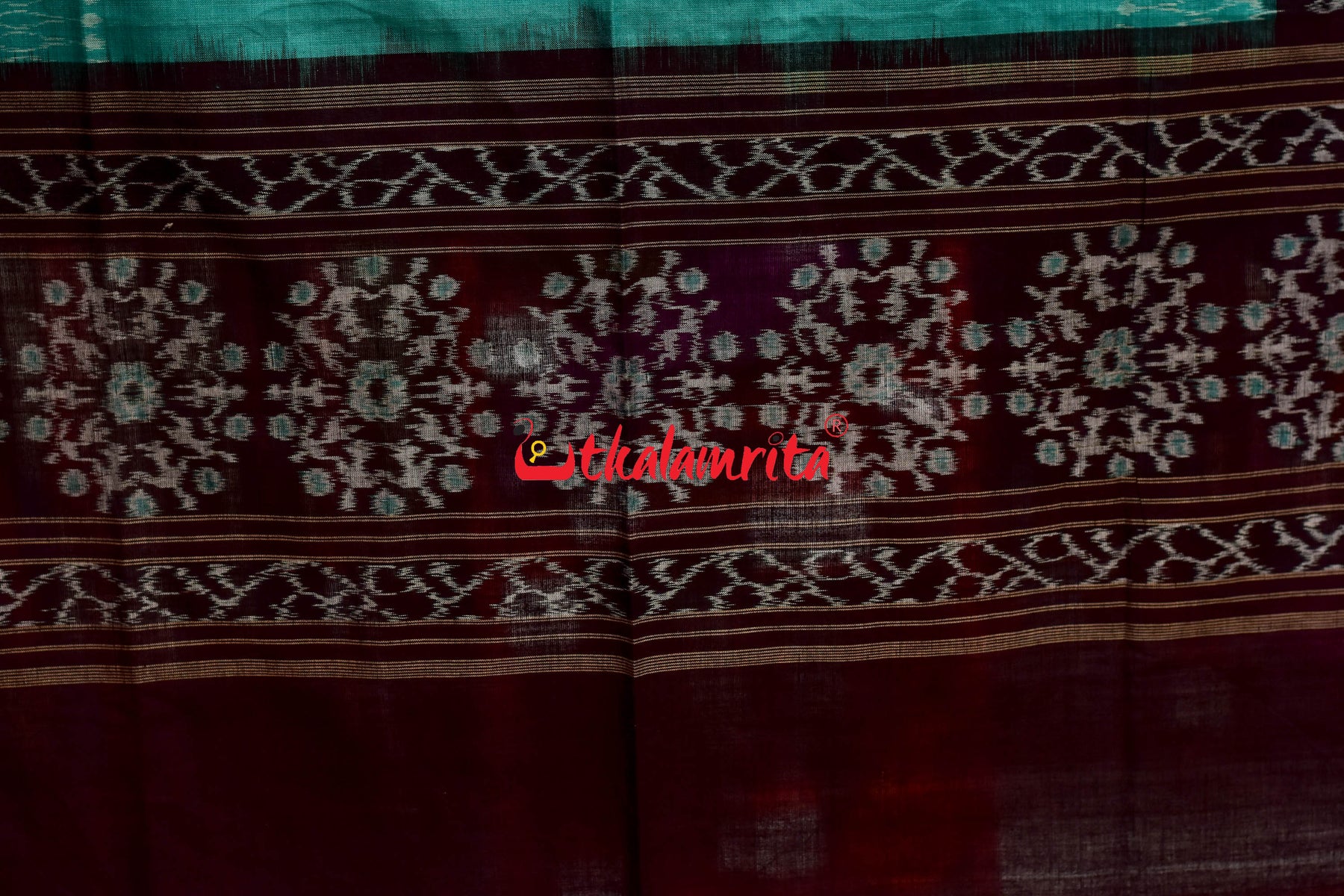 Tribal Dhadi Bandha Sea Green Coffee (Dupatta)