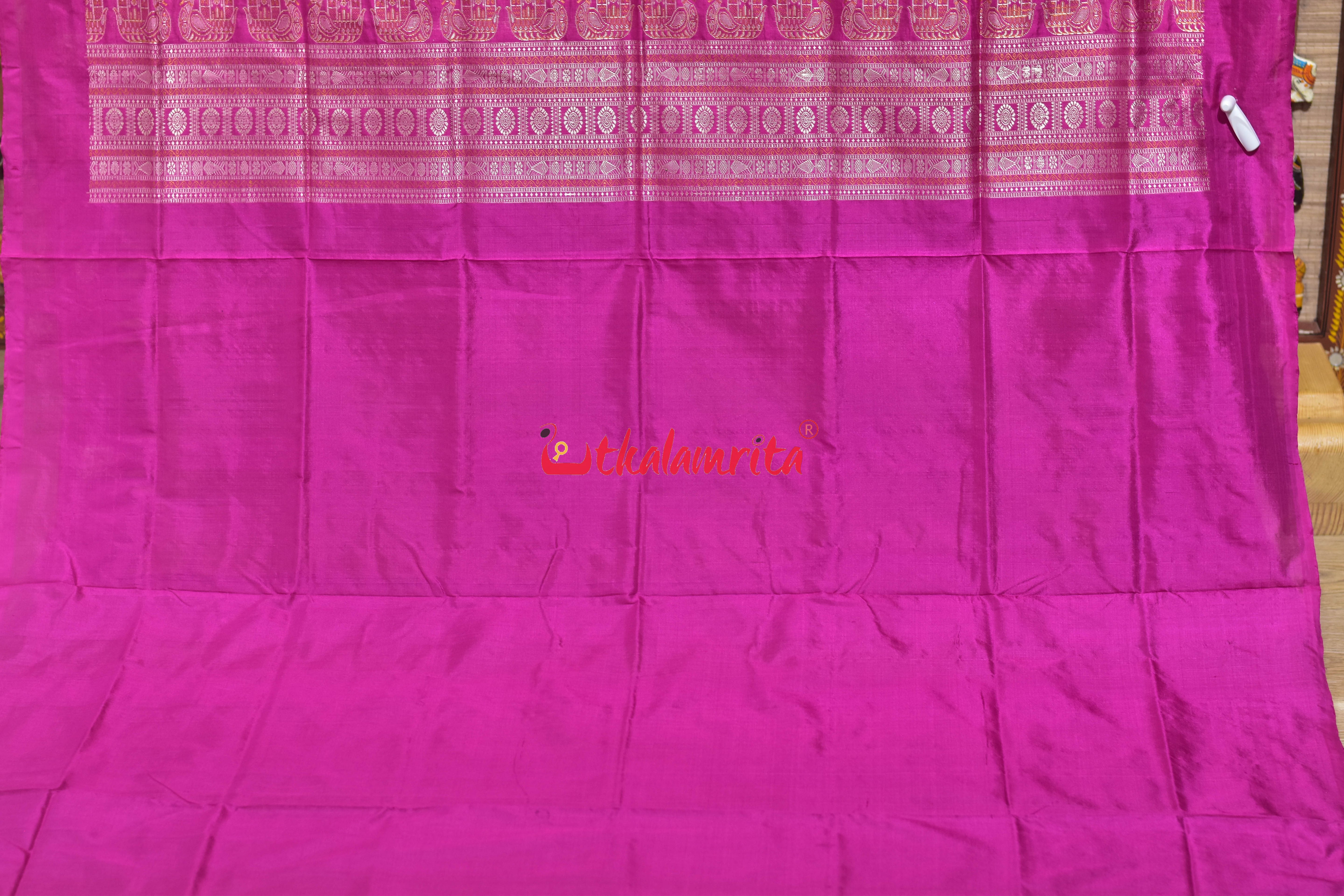 Boita Golden Rani Bomkai Silk Saree