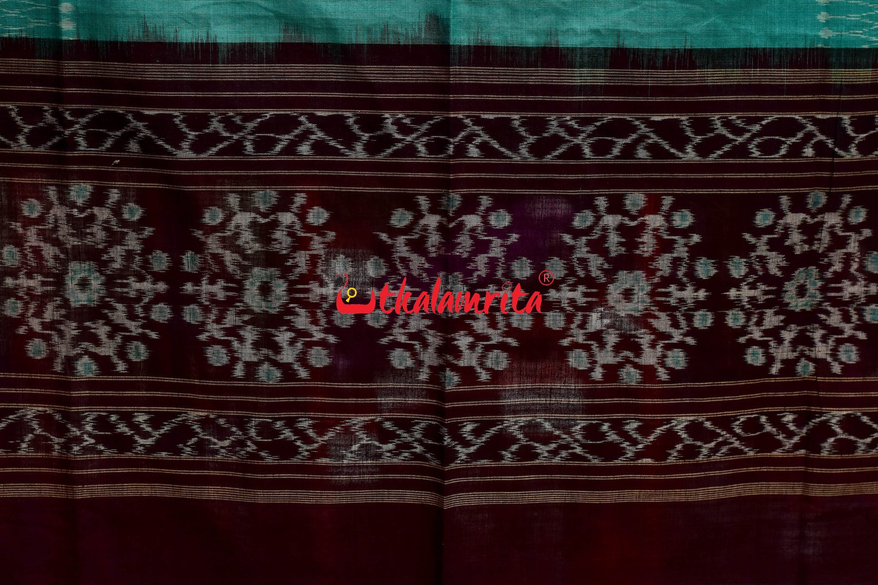 Tribal Dhadi Bandha Sea Green Coffee (Dupatta)