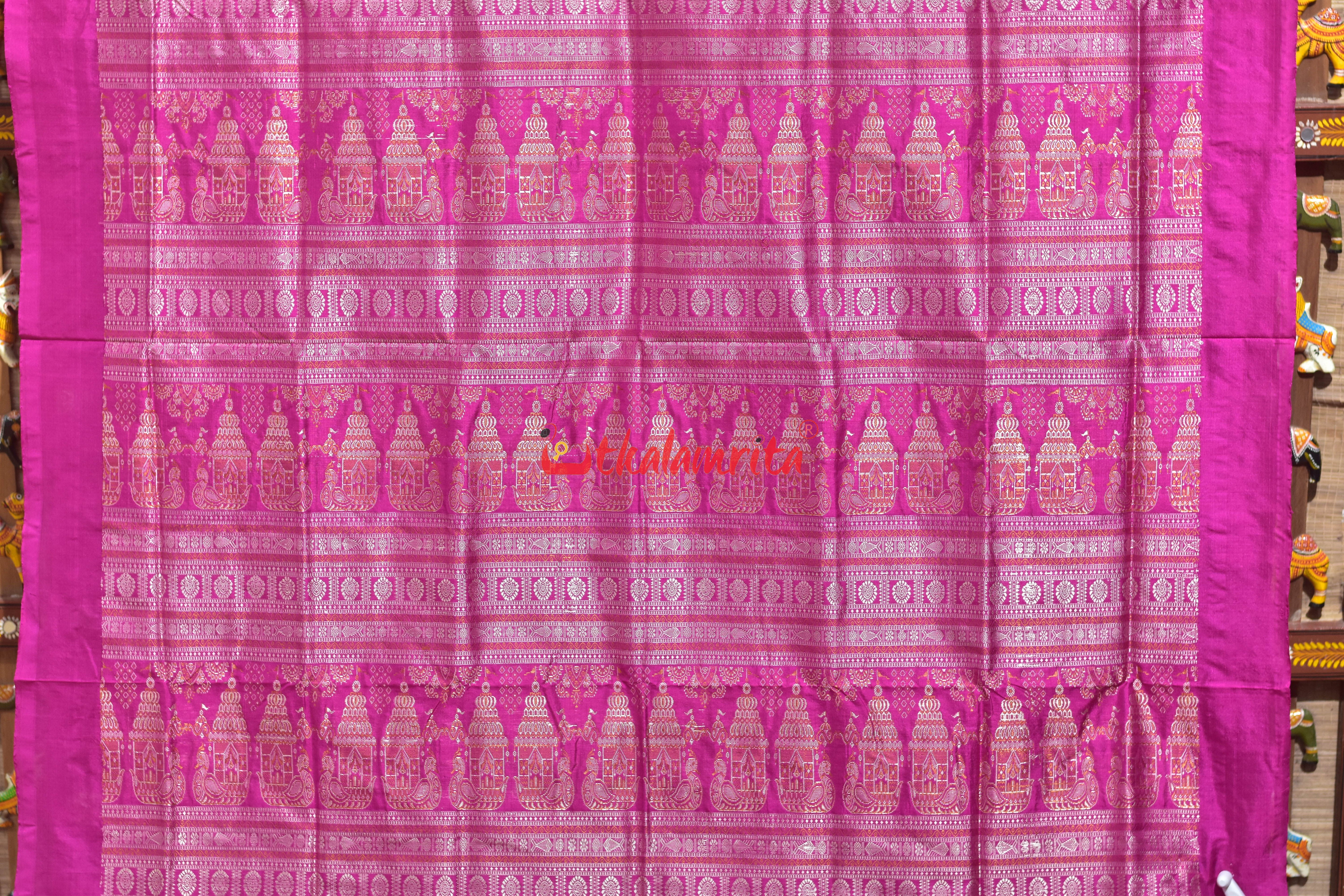 Boita Golden Rani Bomkai Silk Saree
