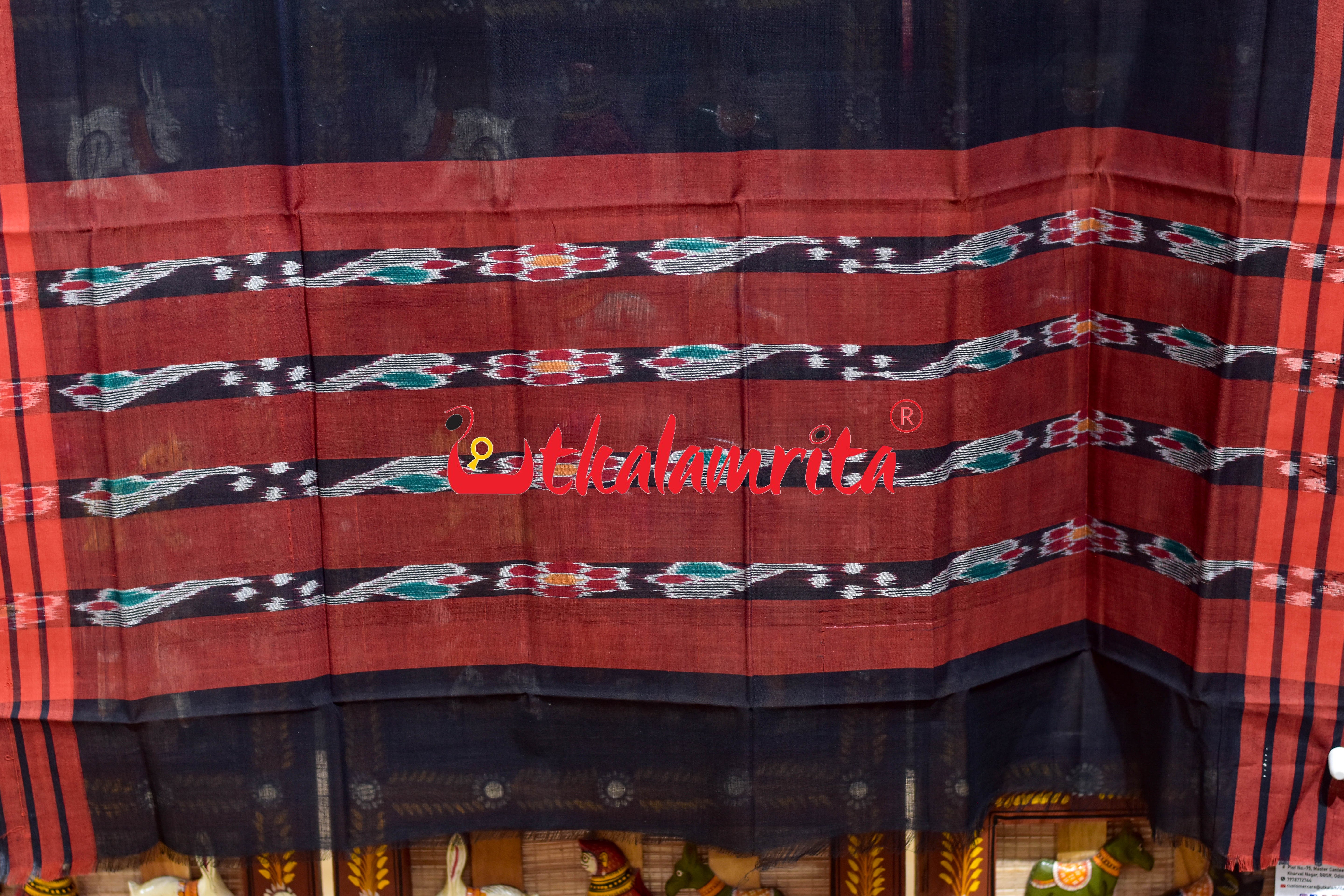 Black Rust Pittala Single Cotton (Dupatta)