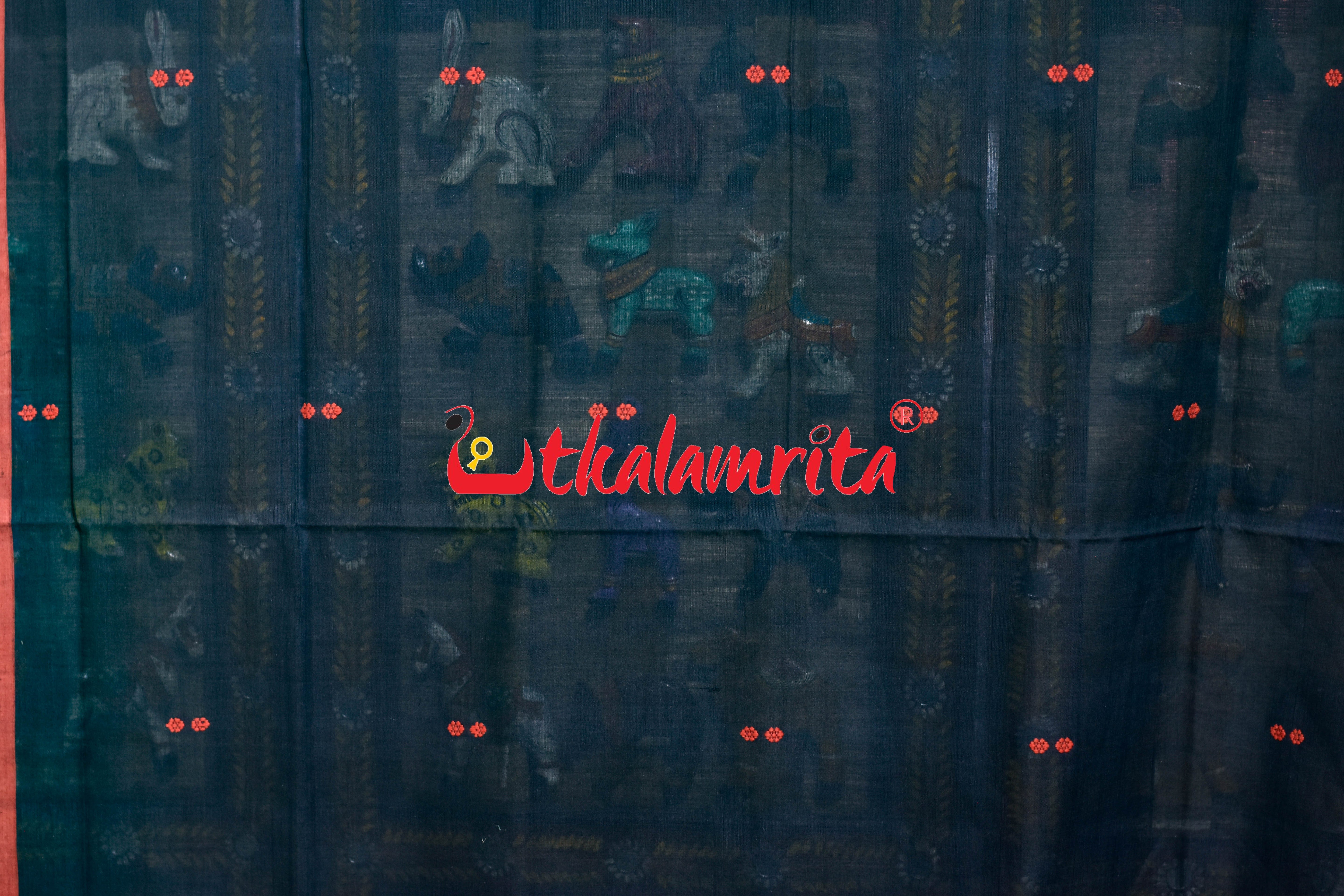 Black Rust Pittala Single Cotton (Dupatta)