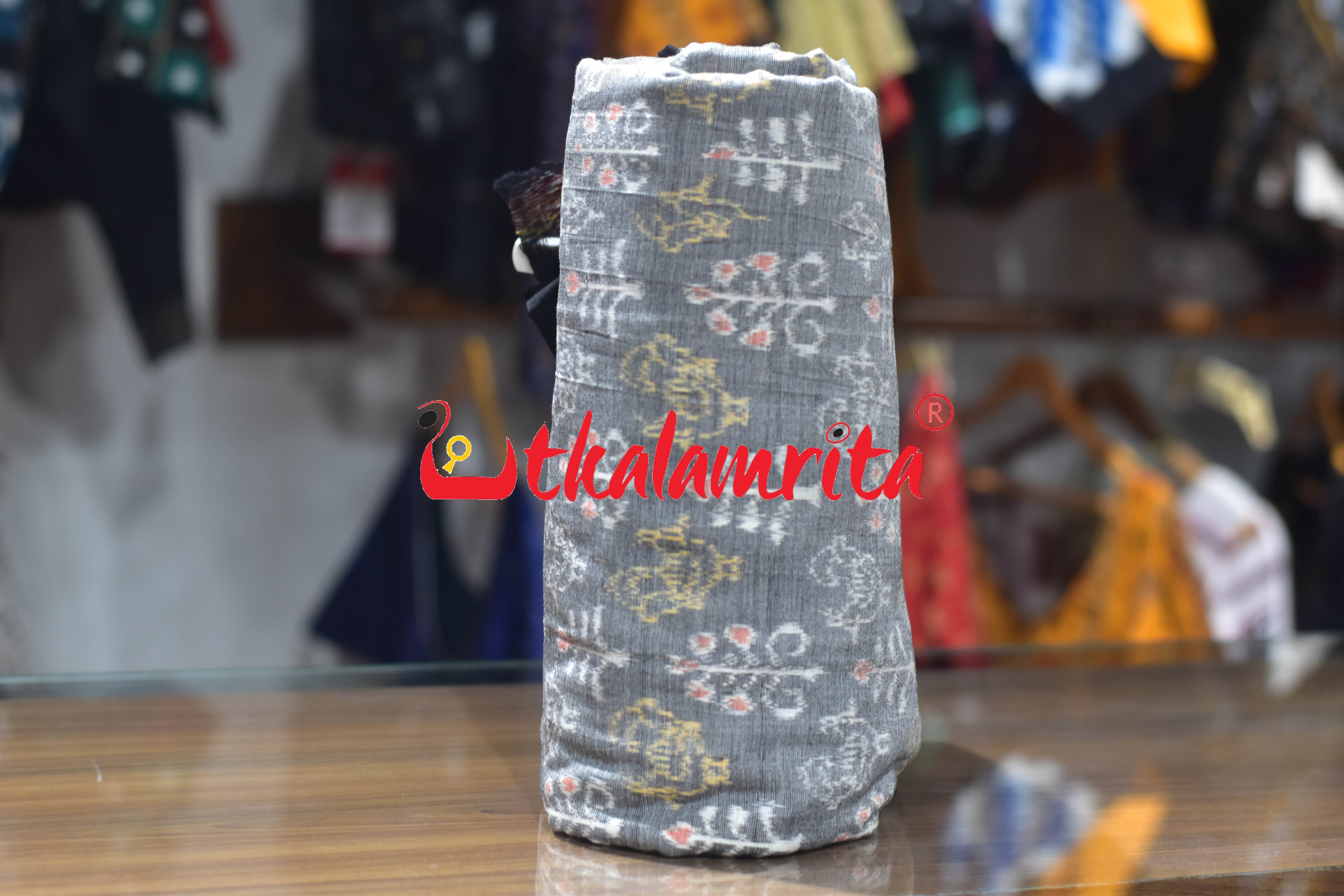 Grey Bird Tree Sambalpuri Cotton (Fabric)